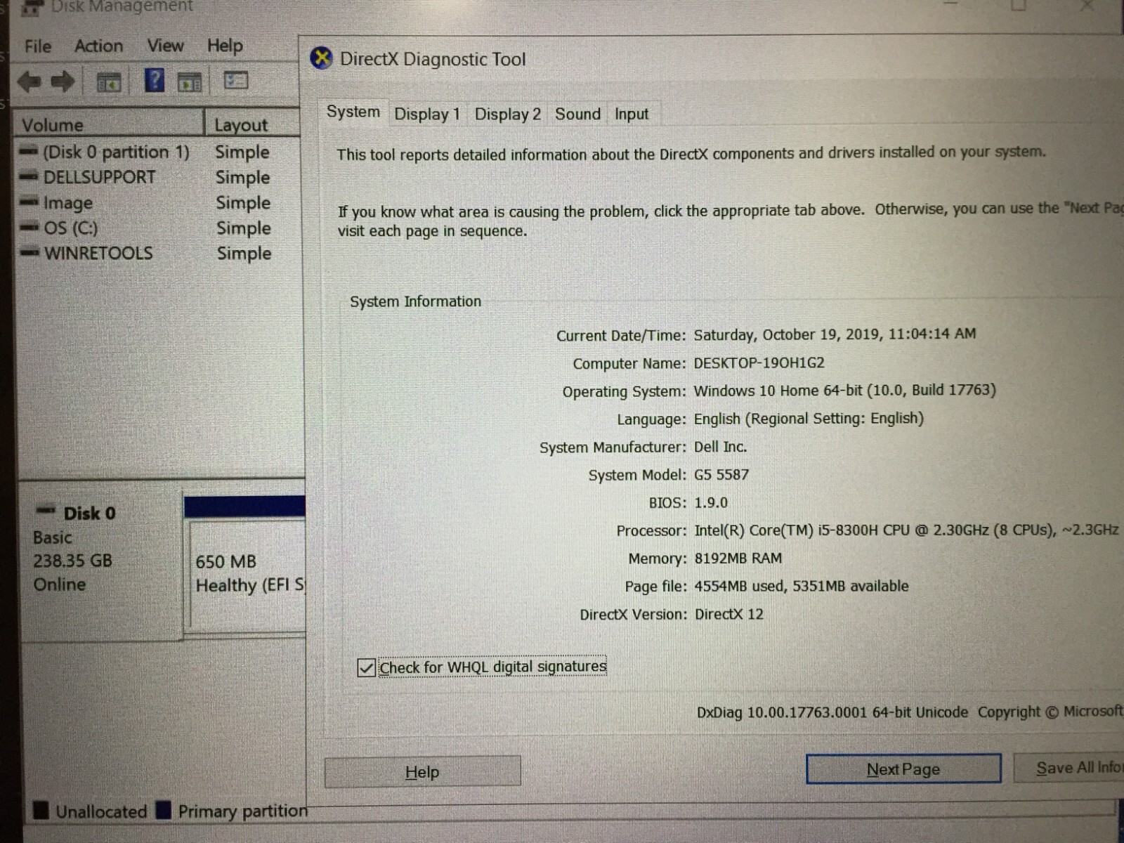 Dell G5 15 G5587 15.6″ Laptop/intel i5-8300H/8GB RAM/256GB SSD/Windows 10