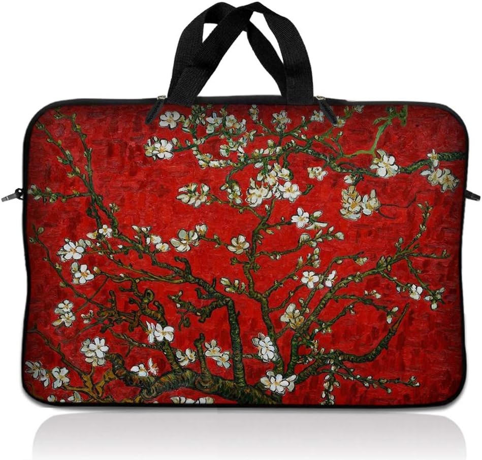 14″ – 14.9″ Neoprene Laptop Sleeve Bag Carrying Case with Handle – Red Almond Tr