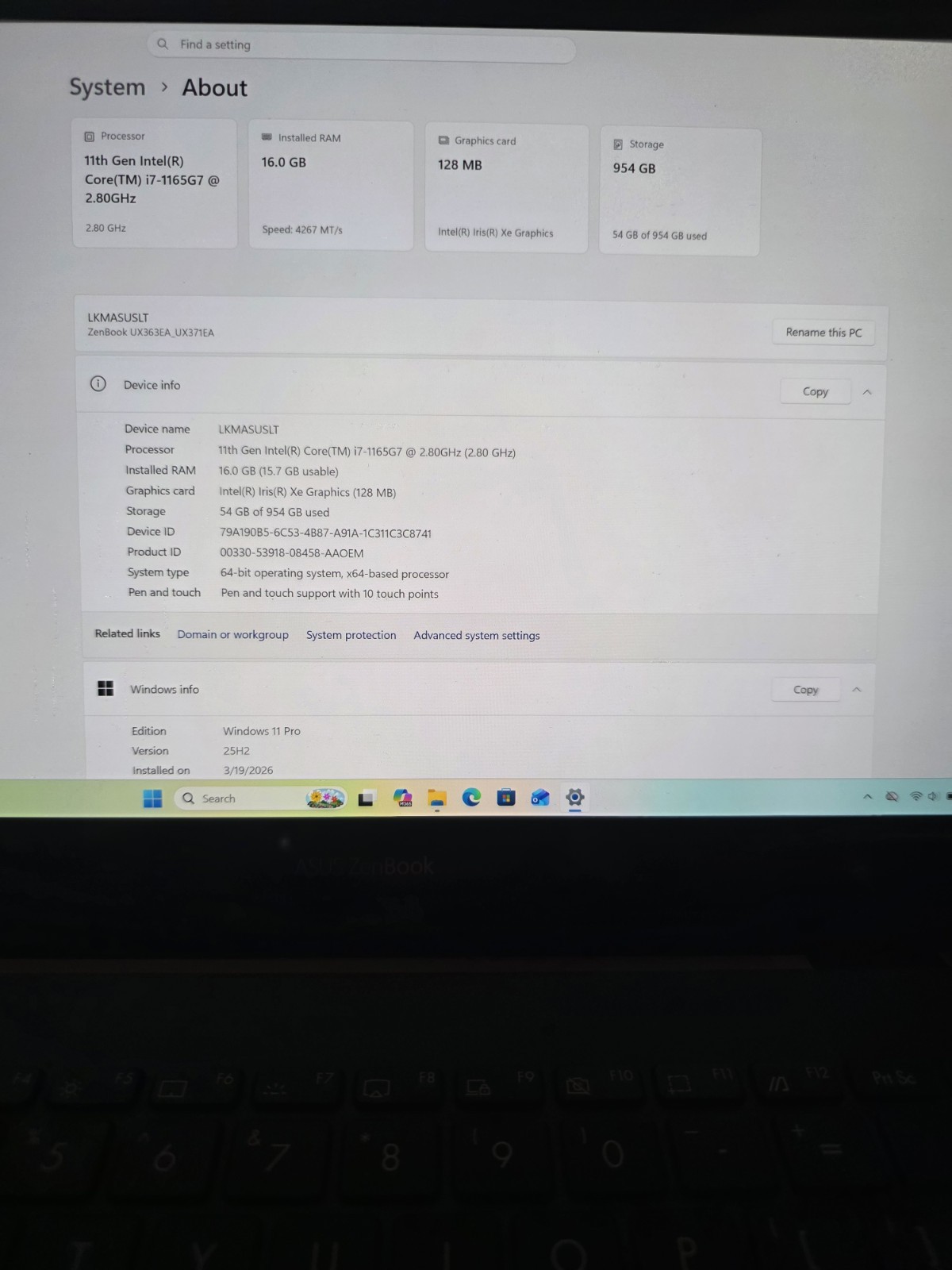 Asus Zenbook Core i7 2.8Ghz 11th Gen | 16gb RAM | 1TB Hard Drive | 4K UHD