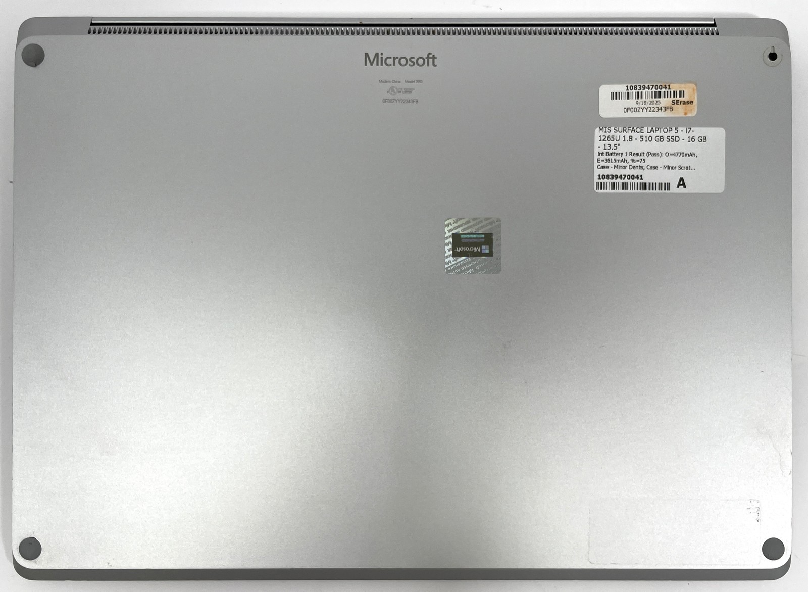 Microsoft Surface Laptop 5 1950 i7-1265U 512GB SSD 16GB RAM – Win 11 Pro – Desc