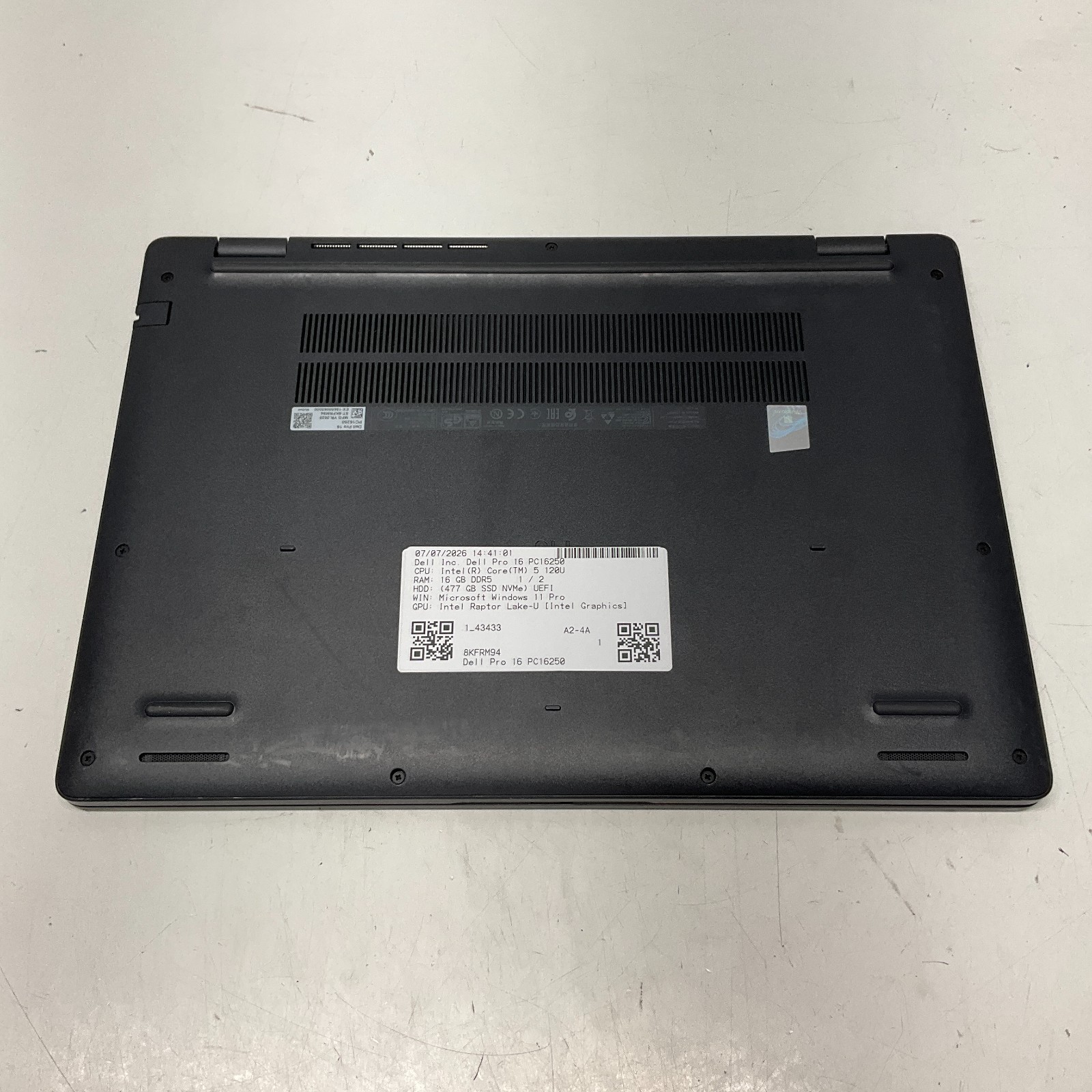 DELL Pro 16 PC16250 Laptop 16″ Core 5 120U 16GB RAM 512GB SSD Win 10 Pro