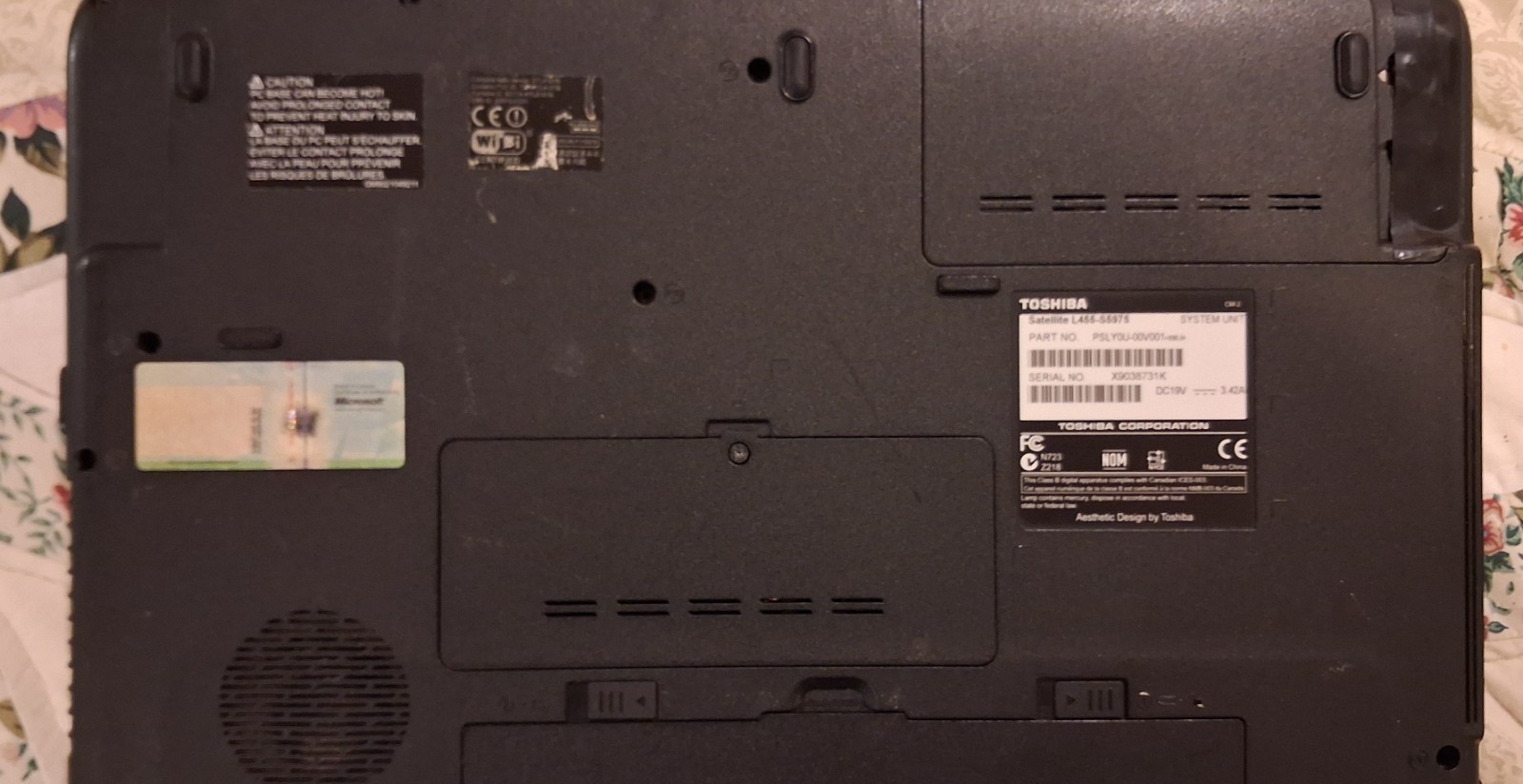 Toshiba Satellite L455-S5975 Celeron 900 2.2GHz 4 GB ram / 250GB HDD win 10home