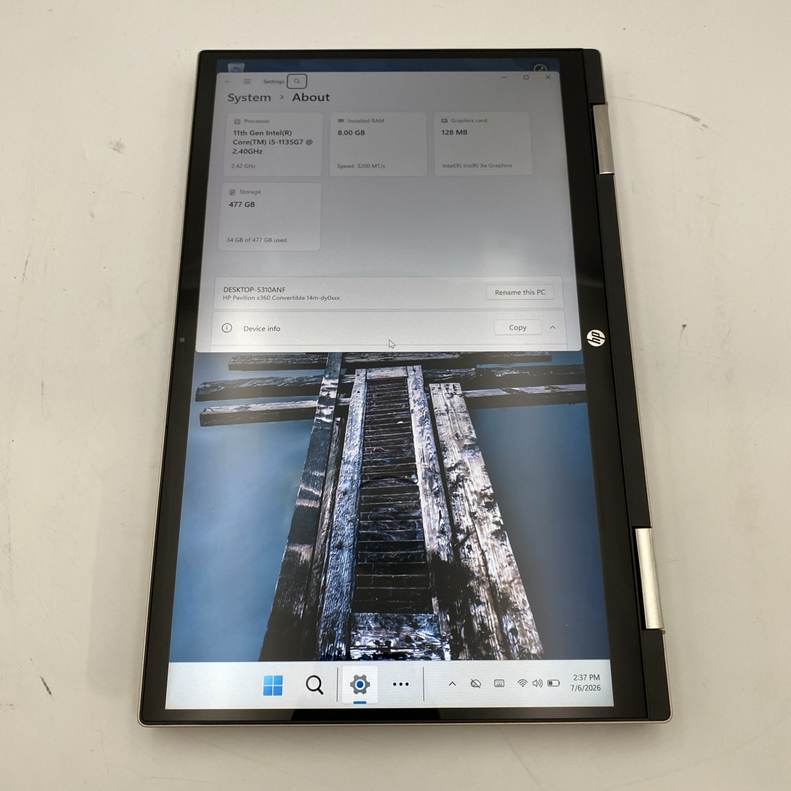 HP Pavilion x360 14m-dy0033dx Intel i5-1135G7 @ 2.4GHz 8GB RAM 512GB SSD W11H