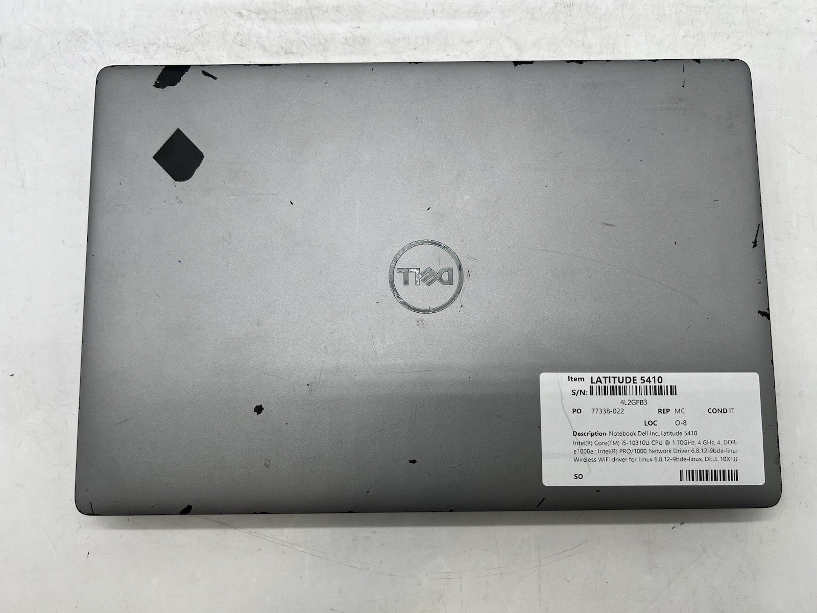 Dell Latitude 5410, i5-10310U CPU, @ 1.70GHz, 8GB RAM-No OS/HDD, w/Chager