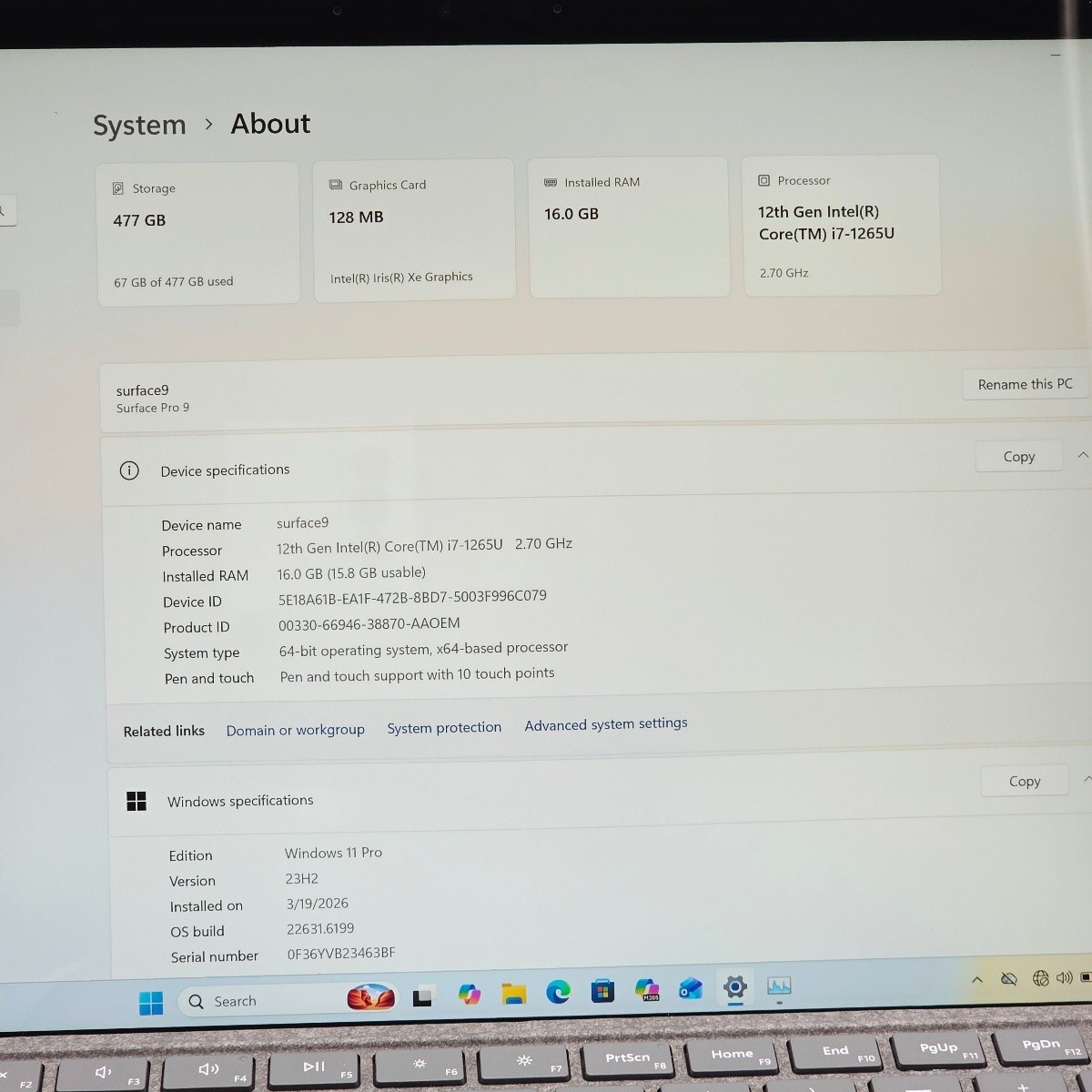 Microsoft Surface Pro 9 13 in i7-1265U 16GB 512GB NVMe Windows 11 Pro Bundle