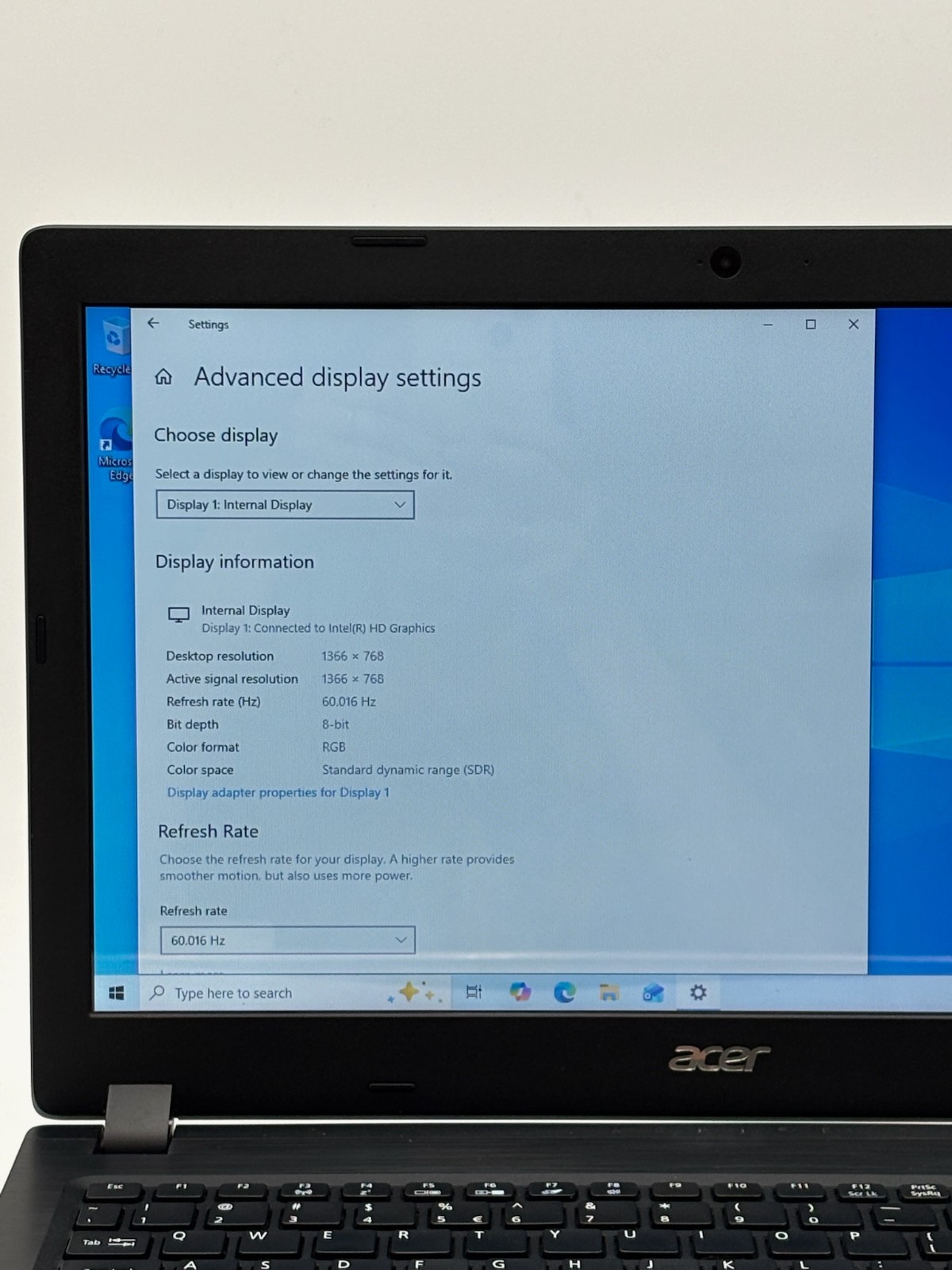 Acer Aspire A315-31 15.6″ 512 GB SSD 4 GB RAM Celeron CPU N3350 Windows 10 Home