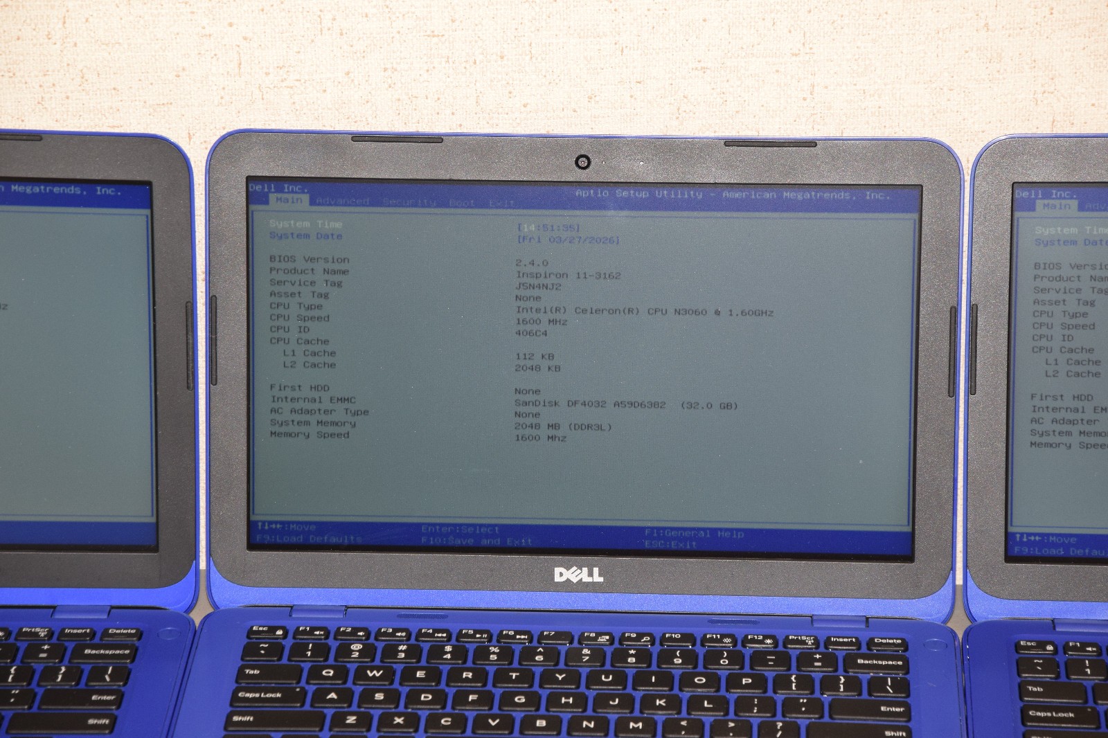 PARTS REPAIR Lot 4 Dell Inspiron 11-3162 11.6″ Celeron N3060 2GB DDR3L 32GB eMMC