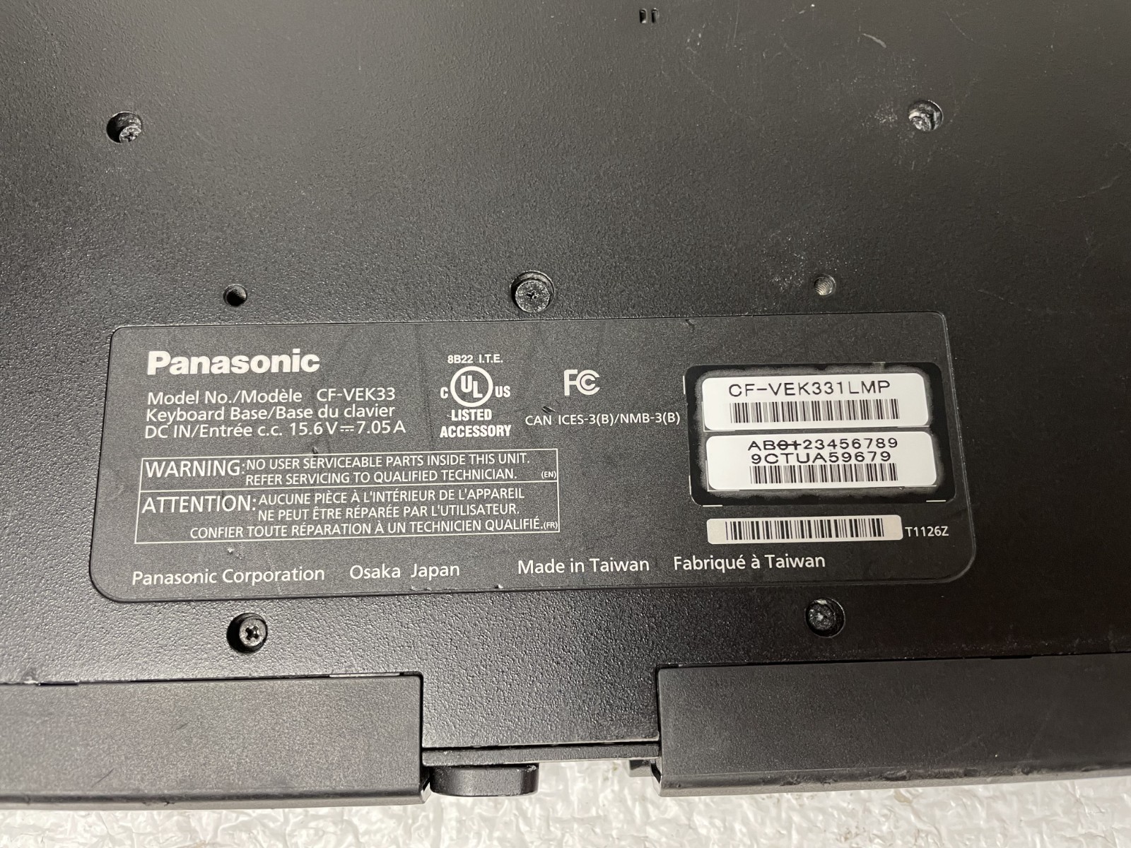 Panasonic ToughBook CF-33 i5-7300U 2.60GHz 8GB RAM 256GB SSD 2Battery No OS READ