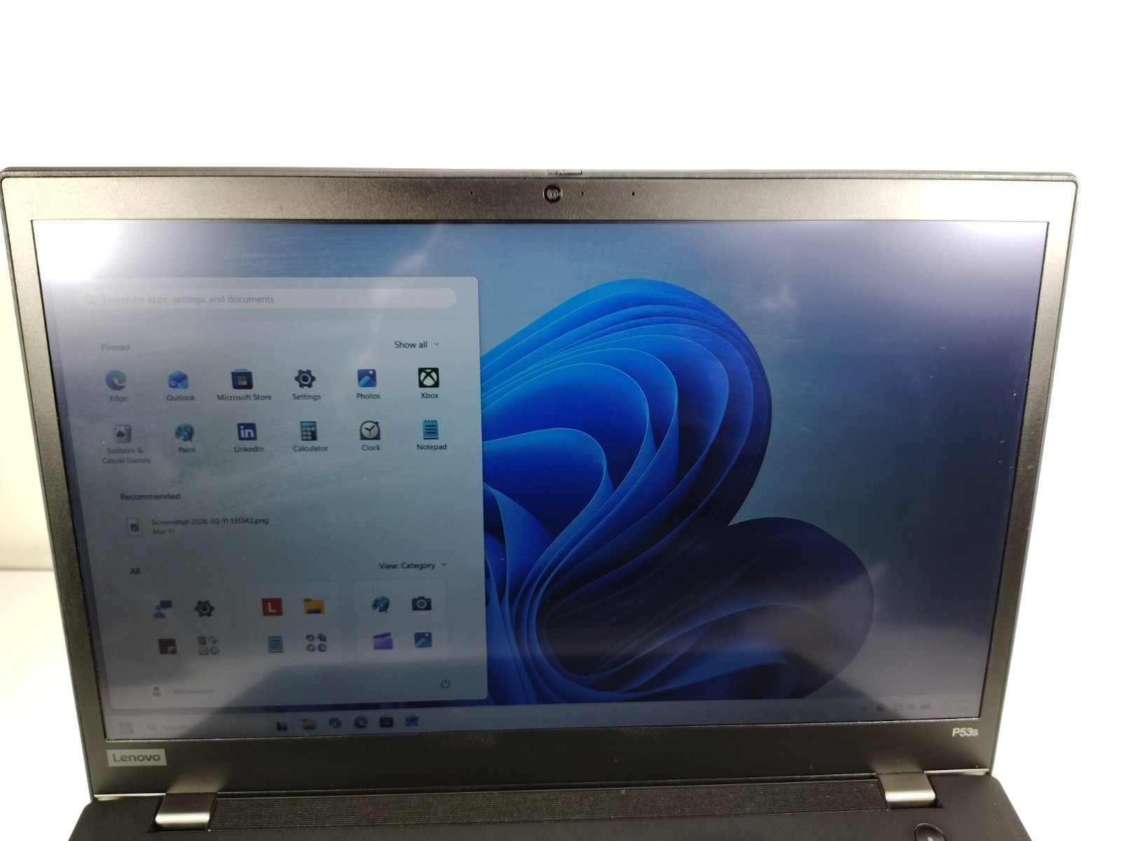 Lenovo ThinkPad P53s i7-8565U 16GB RAM 512GB SSD NvidiaGPU Win11 Pro Touchscreen