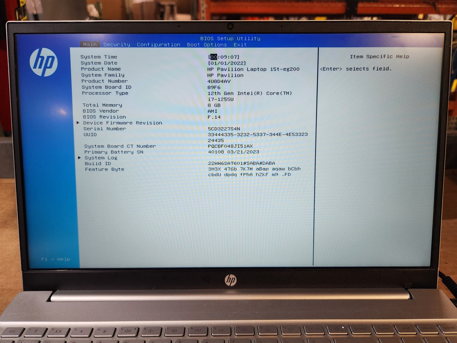 Scratched LCD HP Pavilion 15t-eg200 Core i7-1255U 4.7GHz 8GB 512GB AS-IS