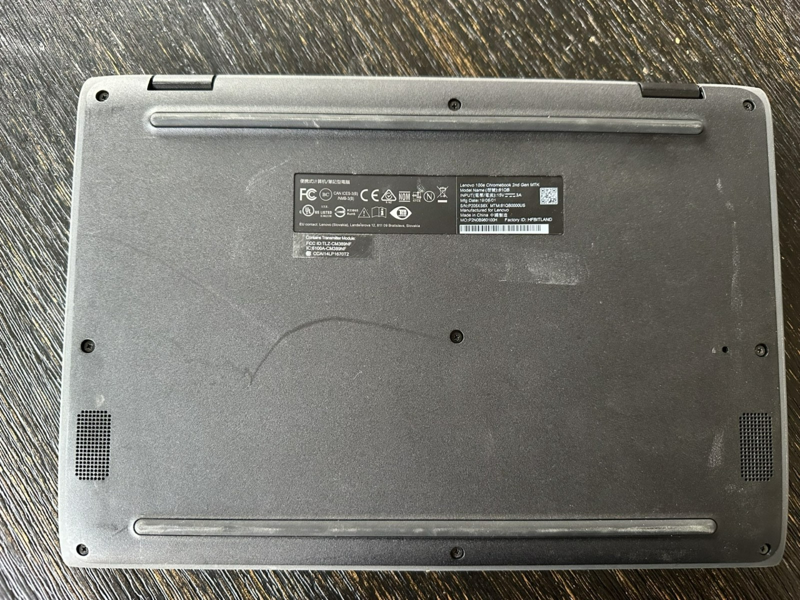 Lenovo 100E 2nd GEN 11.6″ MT8173 4GB RAM 32GB eMMc Chromebook for parts
