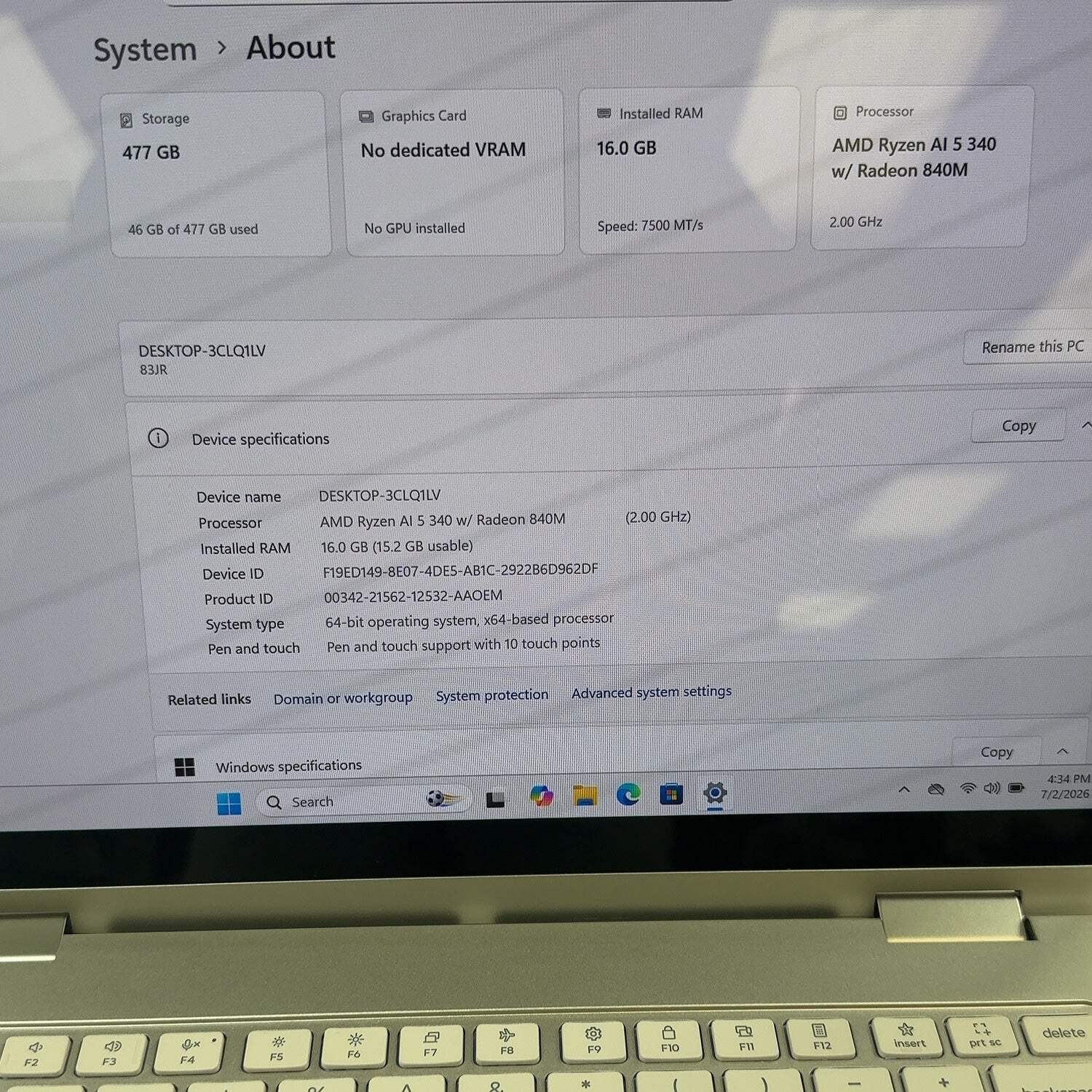 Lenovo Yoga 7 2-in-1 14″ Ryzen AI 5 340 2.0GHz 16GB RAM 500GB SSD