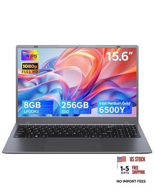 15.6 Inch Laptop with Pentium Gold 6500Y(Up to 3.4GHz), 8GB RAM 256GB 256 GB
