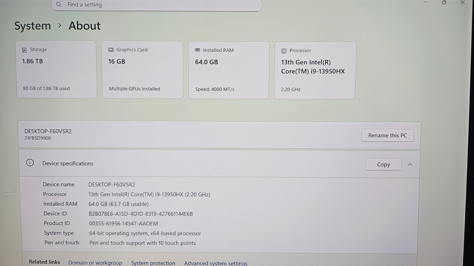Lenovo ThinkPad P16 Gen 2 i9-13950HX RTX 5000 Ada 64GB 2TB 4K OLED Touch