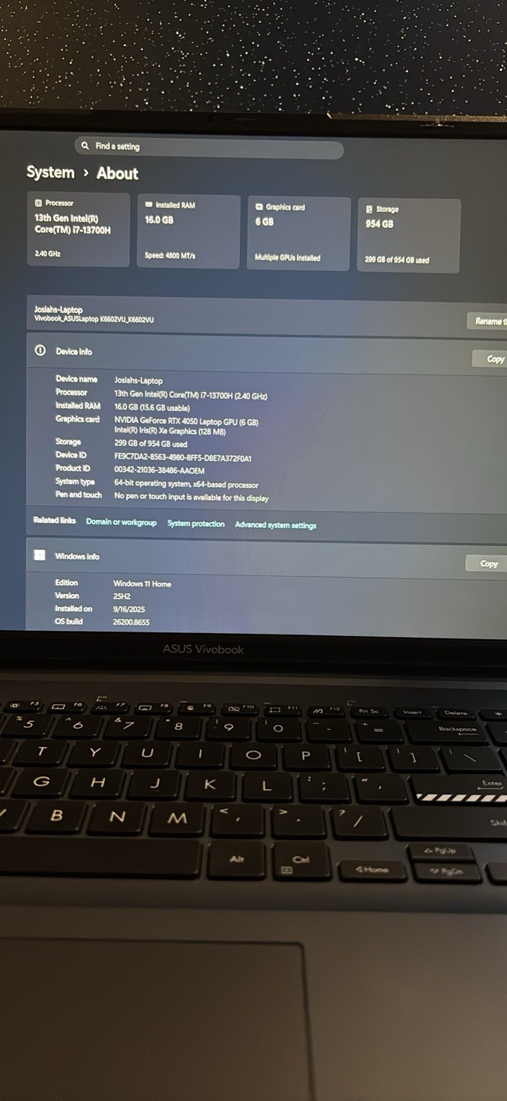 ASUS VivoBook Pro 16 16″ Intel i7-13700H 16GB 1TB SSD RTX 4050 Win11