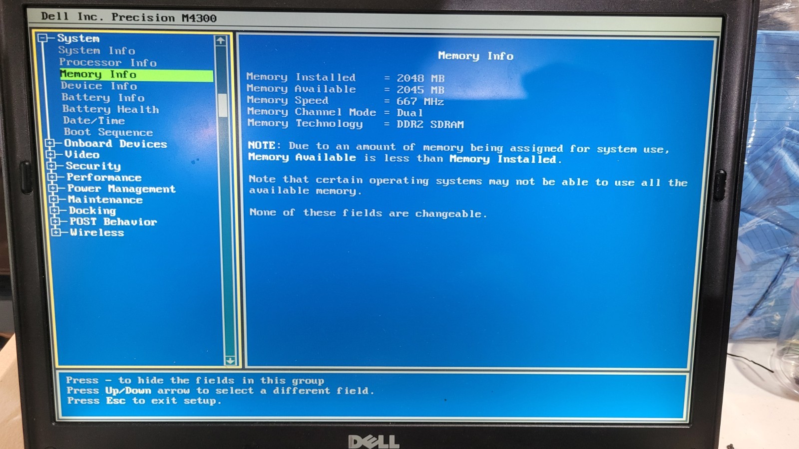 Dell Precision M4300 Intel Core 2 Duo 06FD 2GHz 2 GB NO HDD