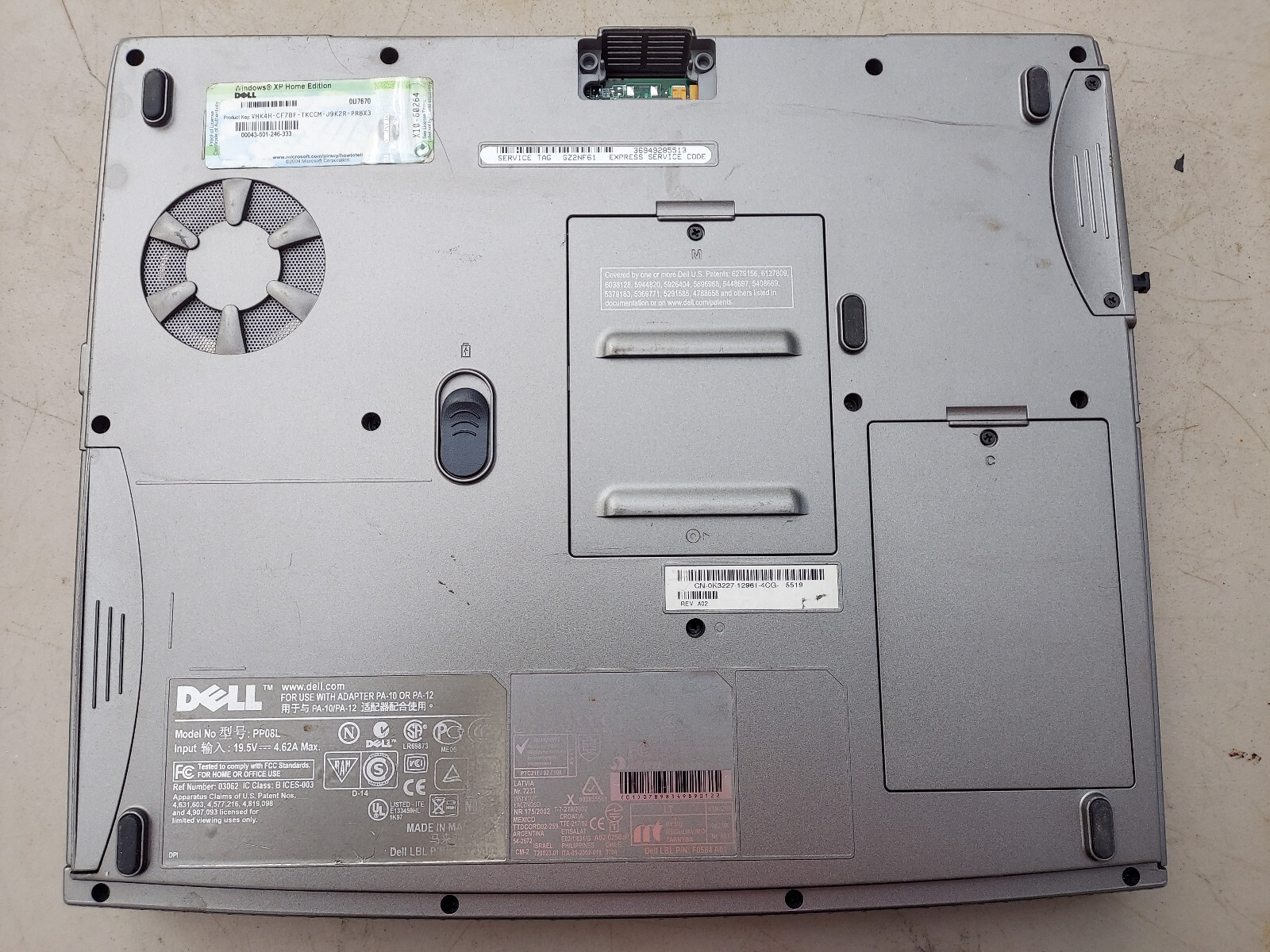22PP32 DELL INSPIRION 1150, FOR PARTS OR REPAIR, UNTESTED