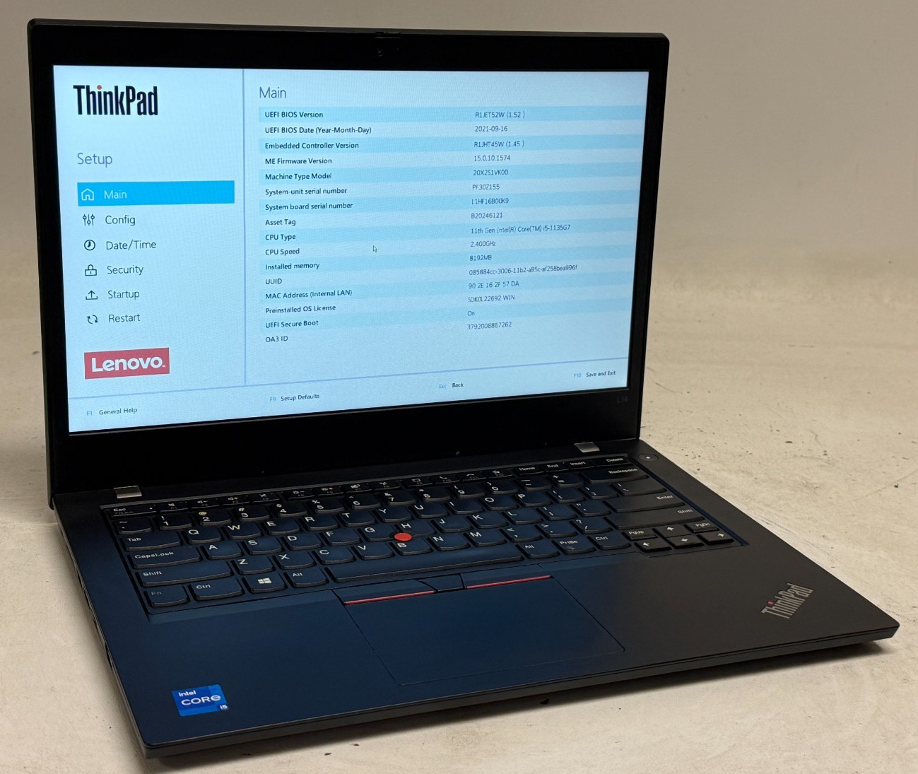 Lenovo ThinkPad L14 14″ (i5-1135G7 2.40GHz – 8GB RAM – 256GB SSD – Win11Home)