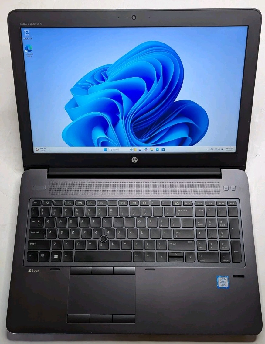 HP ZBook 15 G4 15.6″ Laptop Core i7-7820HQ 2.90GHz 32GB RAM 256GB SSD Win 11 Pro