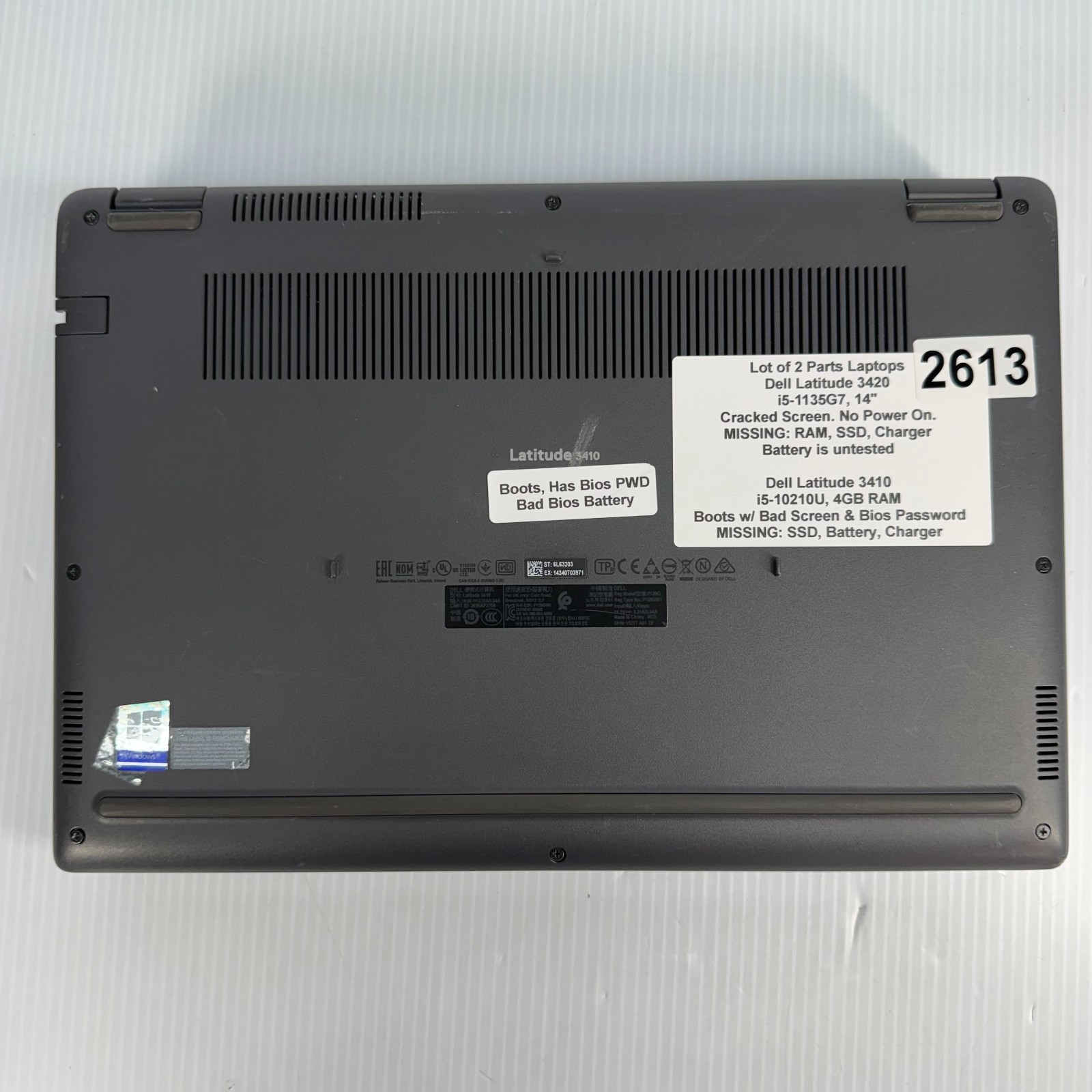 LOT OF 2 Dell Latitude 3420 & 3410 14″ i5 Laptops AS IS PARTS OR REPAIR