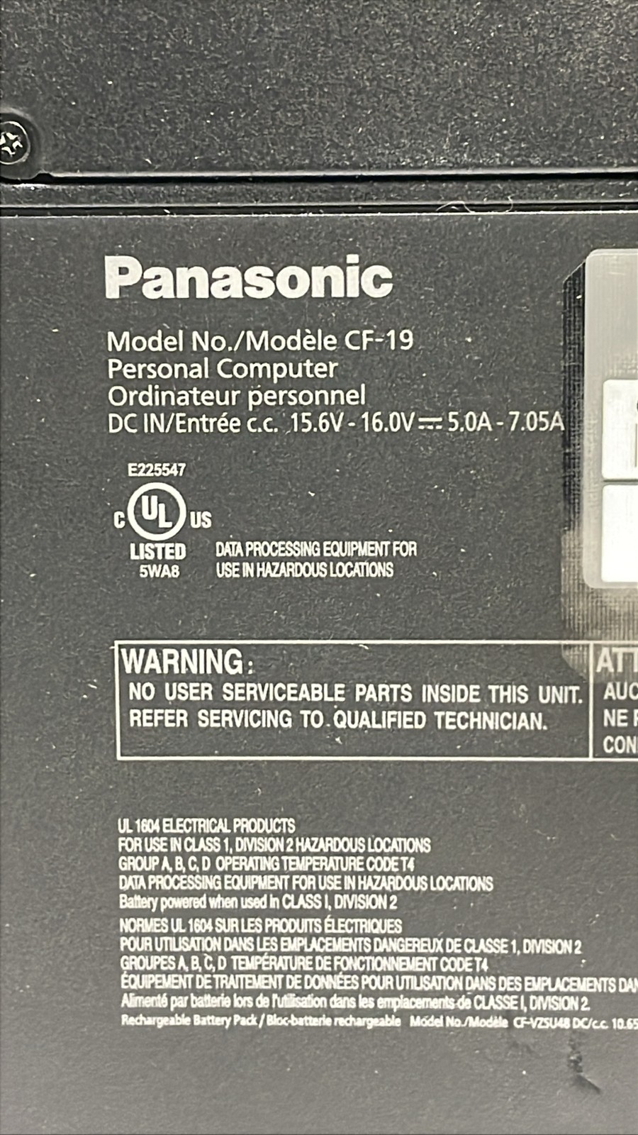 Panasonic ToughBook CF 19 Intel Core i5 CF 19A6UAX1M 10.4″ Laptop