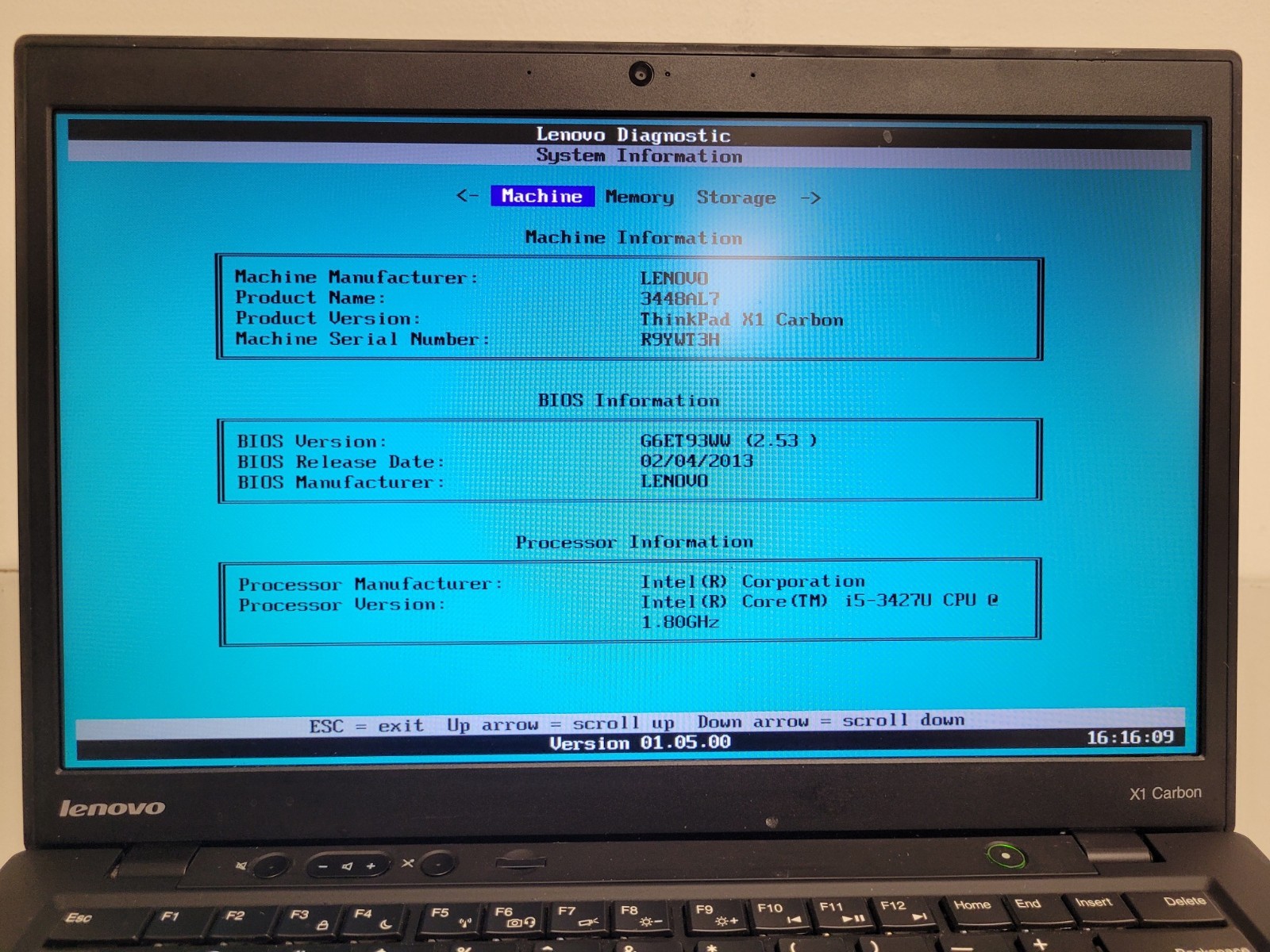 Lenovo ThinkPad x1carbon i5-3427u 1.8ghz 4 gb ram 128gb ssd *Parts read R9YWT3H