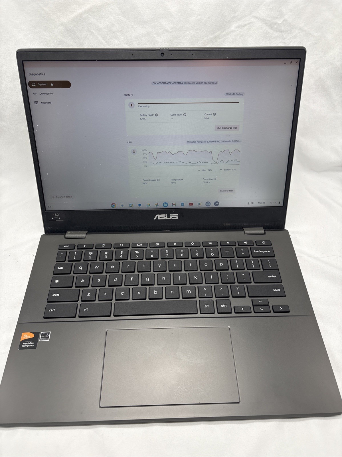 ASUS Chromebook CM14 14″ FHD Laptop MediaTek Kompanio 520 4GB RAM 64GB eMMC