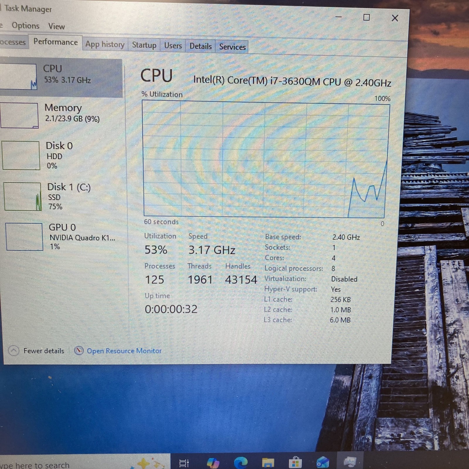 HP EliteBook 8570W Workstation i7-3630qm 2.4GHz 24GB RAM 120GB mSATA 1TB HDD