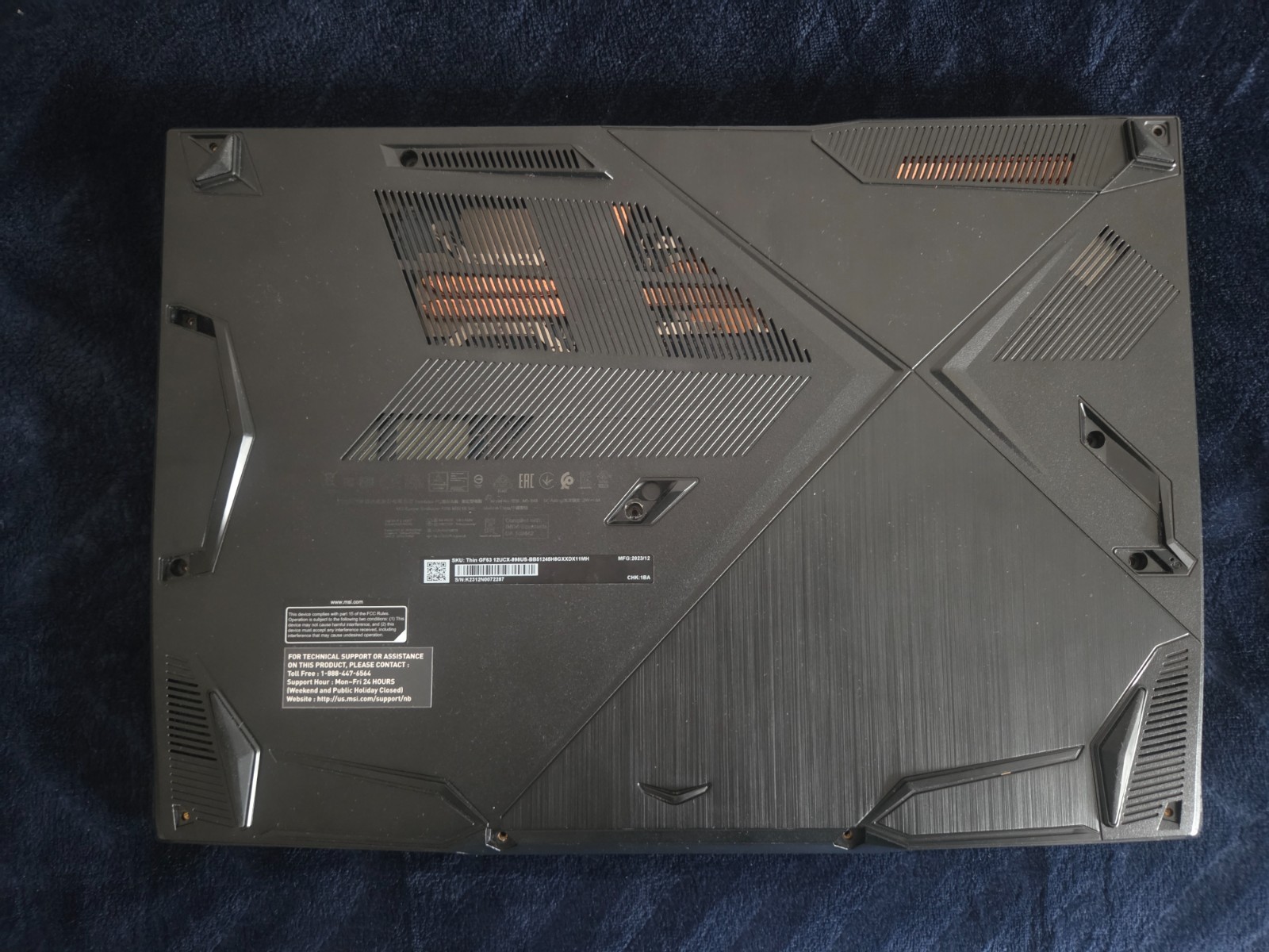 MSI Thin GF63 15.6” 144Hz 2.0 GHz i5-12450H NVIDIA RTX 2050 8GB Ram FOR PARTS