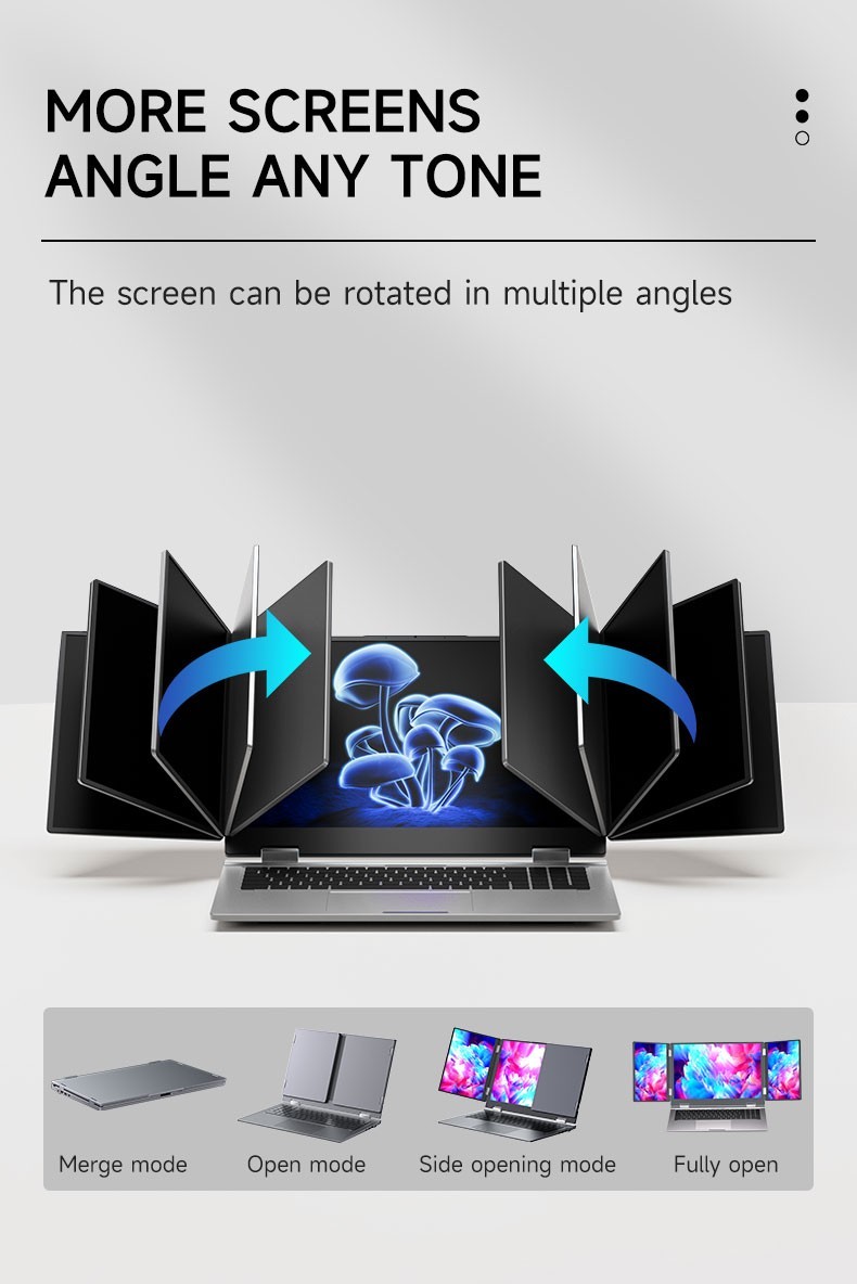 Face recogniti 16 inch 3 Scree Foldable i7 Laptop 32G RAM 2TB SSD Win11 Computer