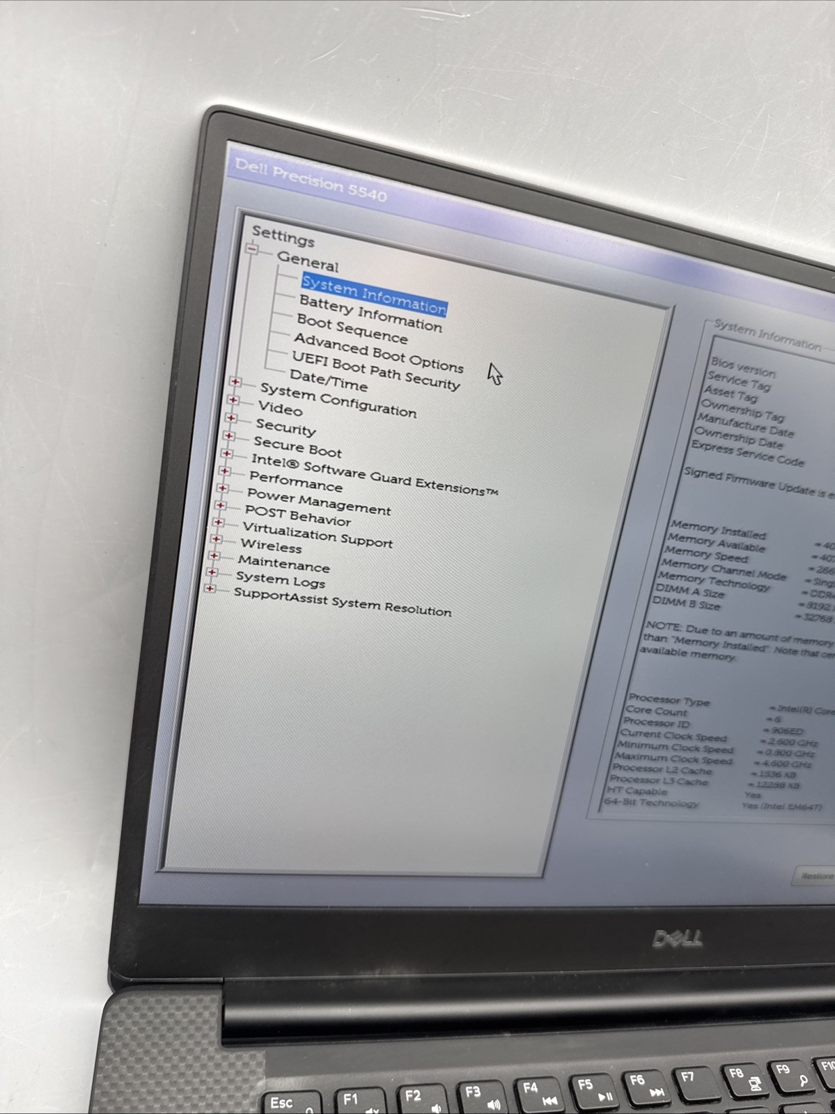 Dell Precision 5540 15.6″ i7-9850H 2.6GHz 40 GB RAM, NO HDD/Os