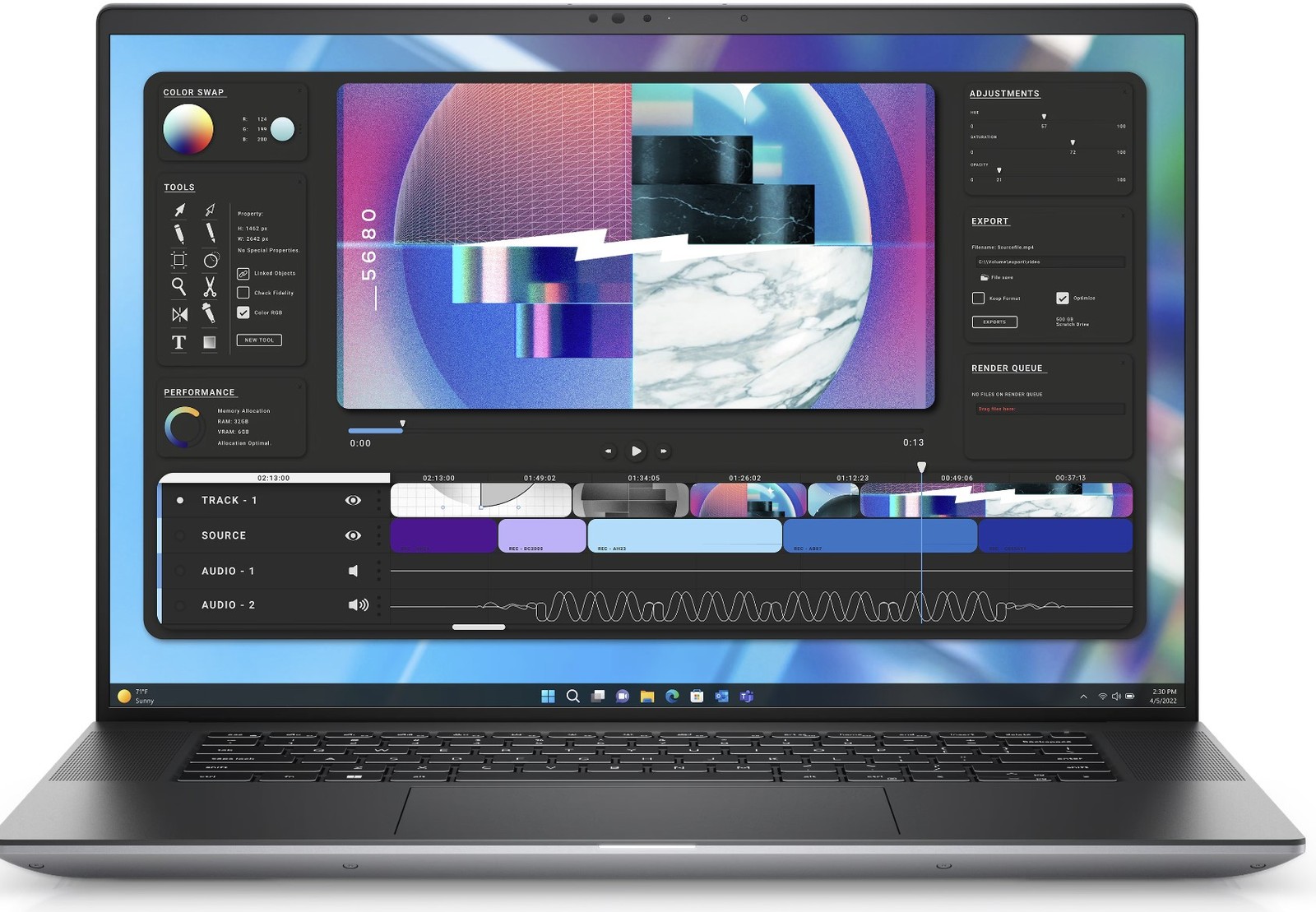 Dell Precision 5680 i7-13700H 32GB DDR5 Memory 2TB SSD 16″ Iris XE WIN11 PRO