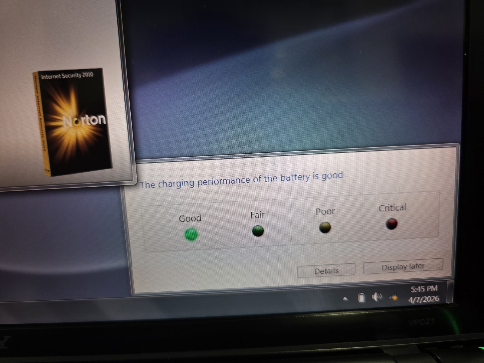 Sony Vaio VPCZ1290X Laptop Working Clean Repasted Win 7 Good Battery