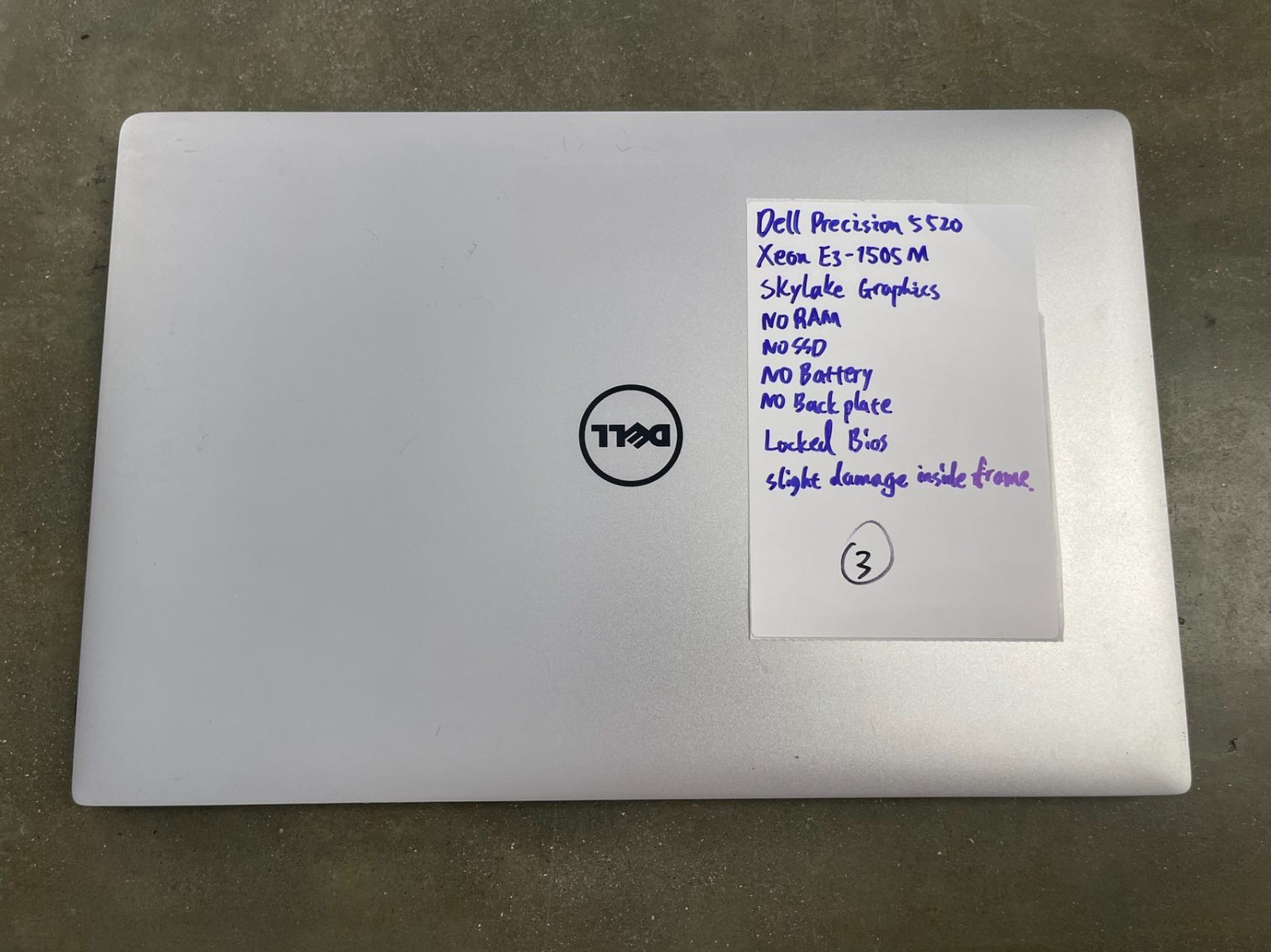 LOTX6 Dell Precision 5520 15.6″ Xeon E3-1505M M1200 SCREEN MOTHERBOARD *READ*