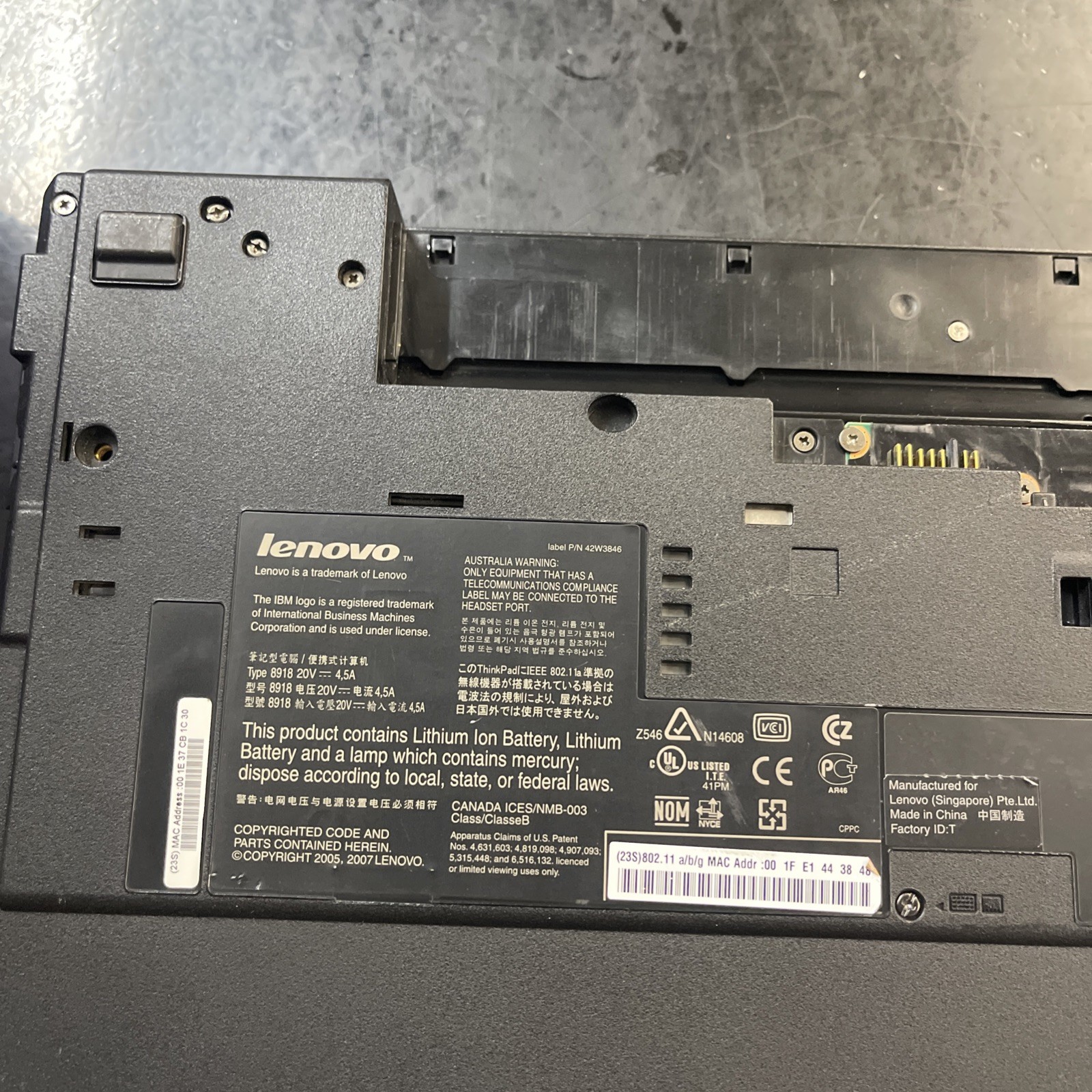 Lenovo ThinkPad R61 15″ Laptop Intel Celeron 540-Missing battery