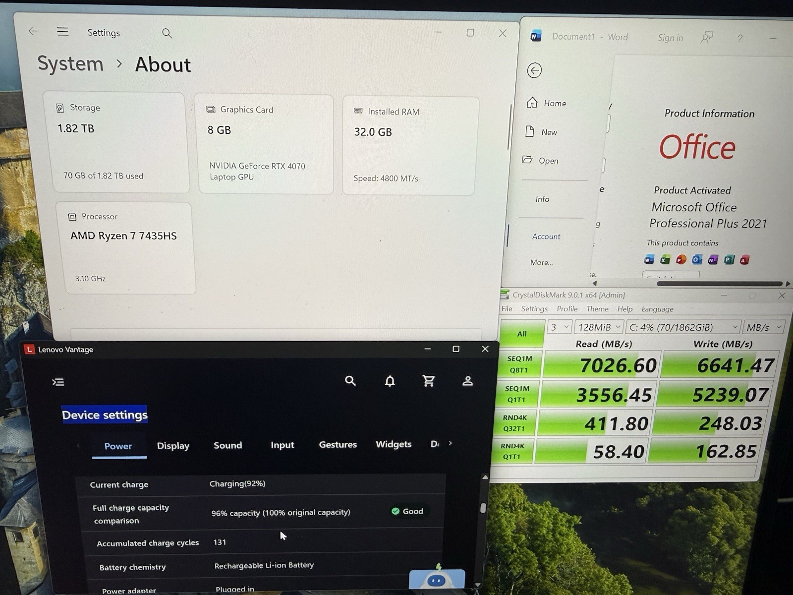 Lenovo Legion Slim 5 16ARP9 R7 7435HS RTX 4070 32GB DDR5 2TB SSD W/Office 2021