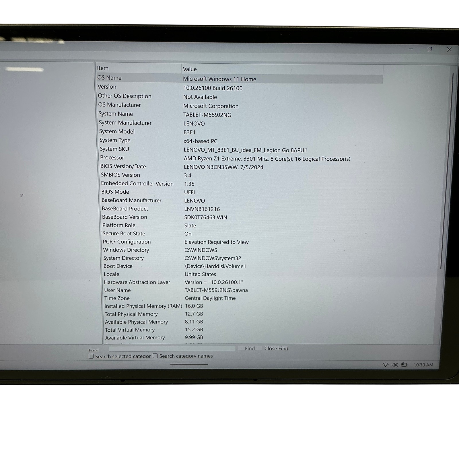Lenovo Legion Go 8APU1 AMD Ryzen Z1 Extreme 3.3GHz 16GB RAM 1TB SSD 8.8″