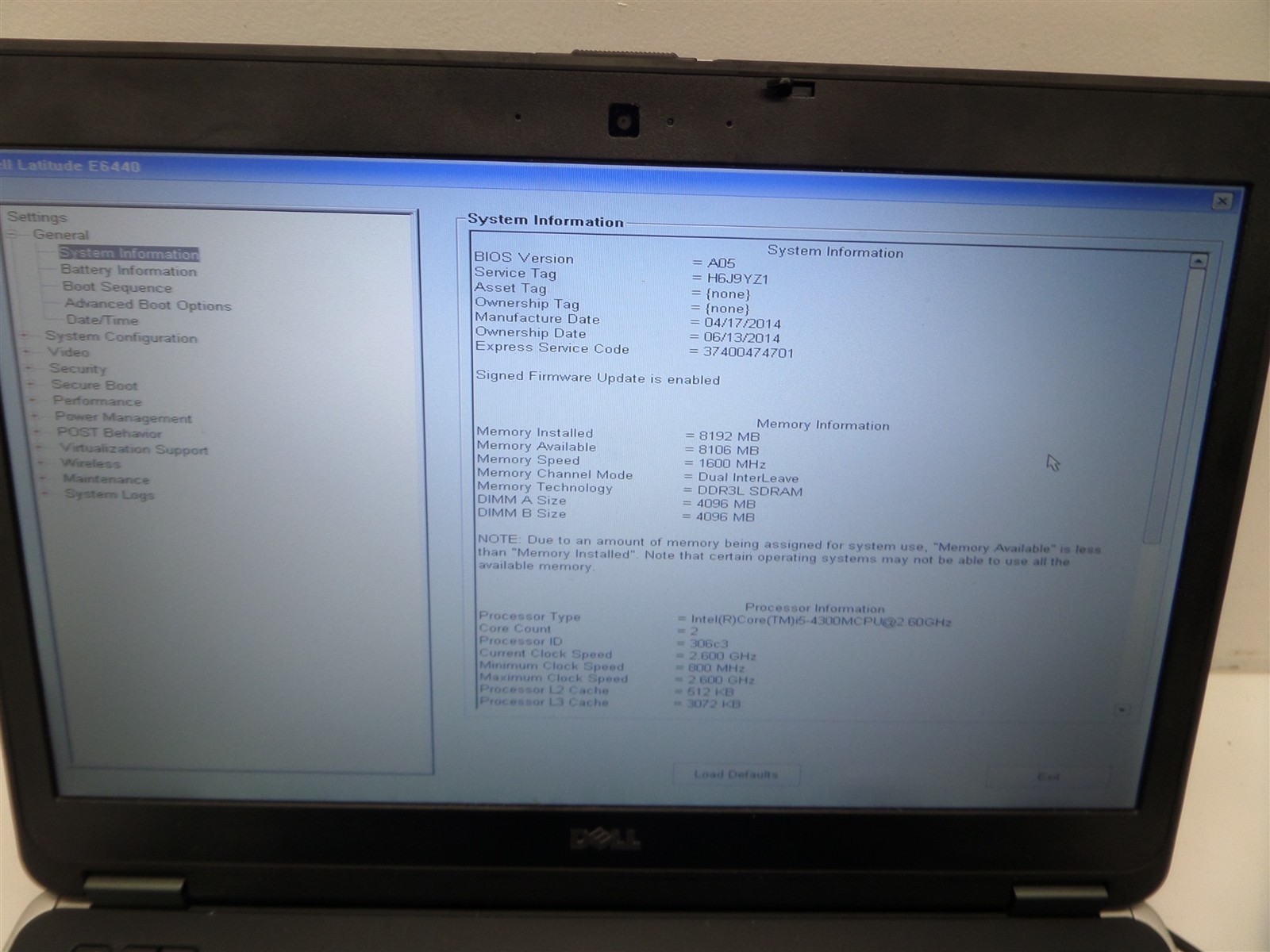 Dell Latitude E6440 14″ Laptop w/ i5-4300M 2.6GHz 8GB RAM – No HDD