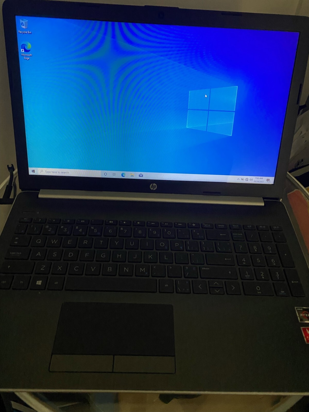 HP Laptop with Ryzen 3 Processor (4 cores 8 threads) with 1 TB of HDD storage. 