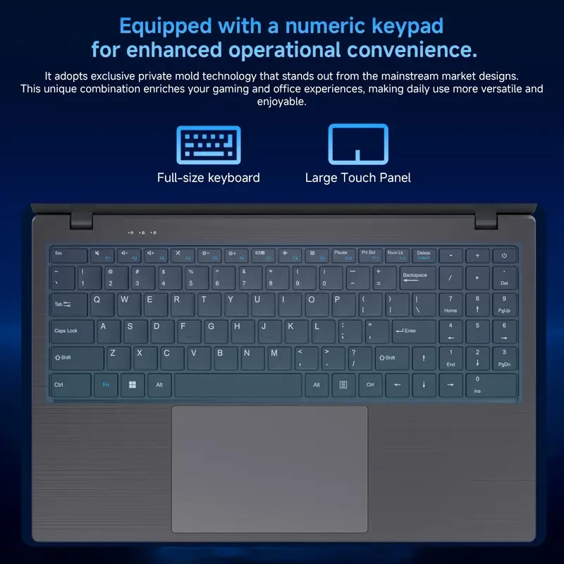 RNRUO 15.6-inch Ultra-thin Lightweight Office And Study Laptop