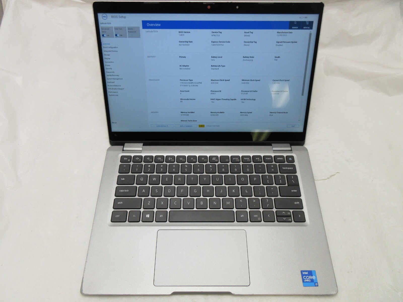 Dell Latitude 5320 13.3″ : i7-1185G7 3.0GHz : 32GB RAM : 2TB SSD : Grade C