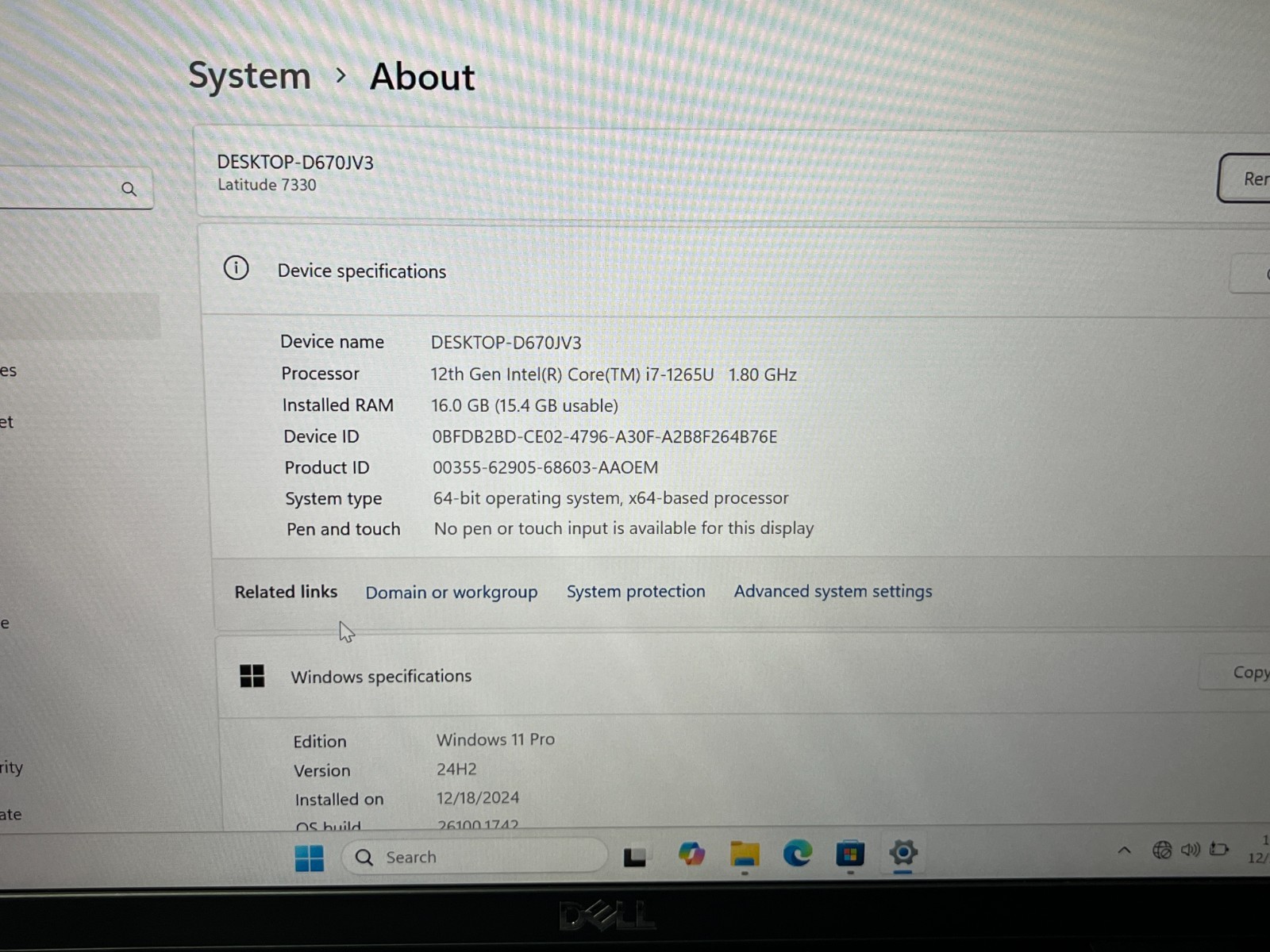 Dell Latitude 7330 13.3″ FHD Win 11 Laptop Core i7-1265U 16GB RAM 256GB SSD