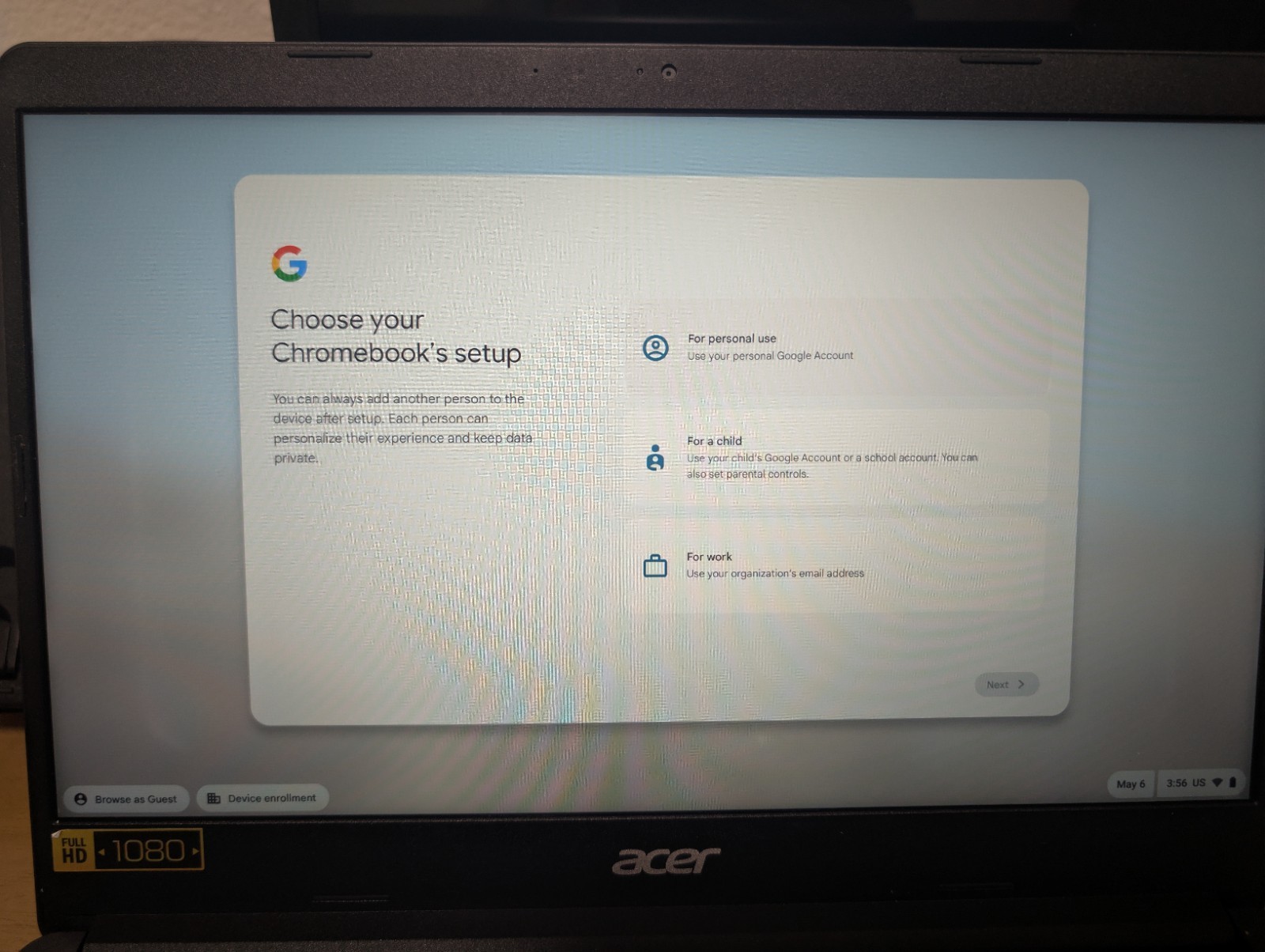 Acer Chromebook C933 N19Q2 Touch Quad Core Pentium N5030 8GB 64GB 14 inch laptop