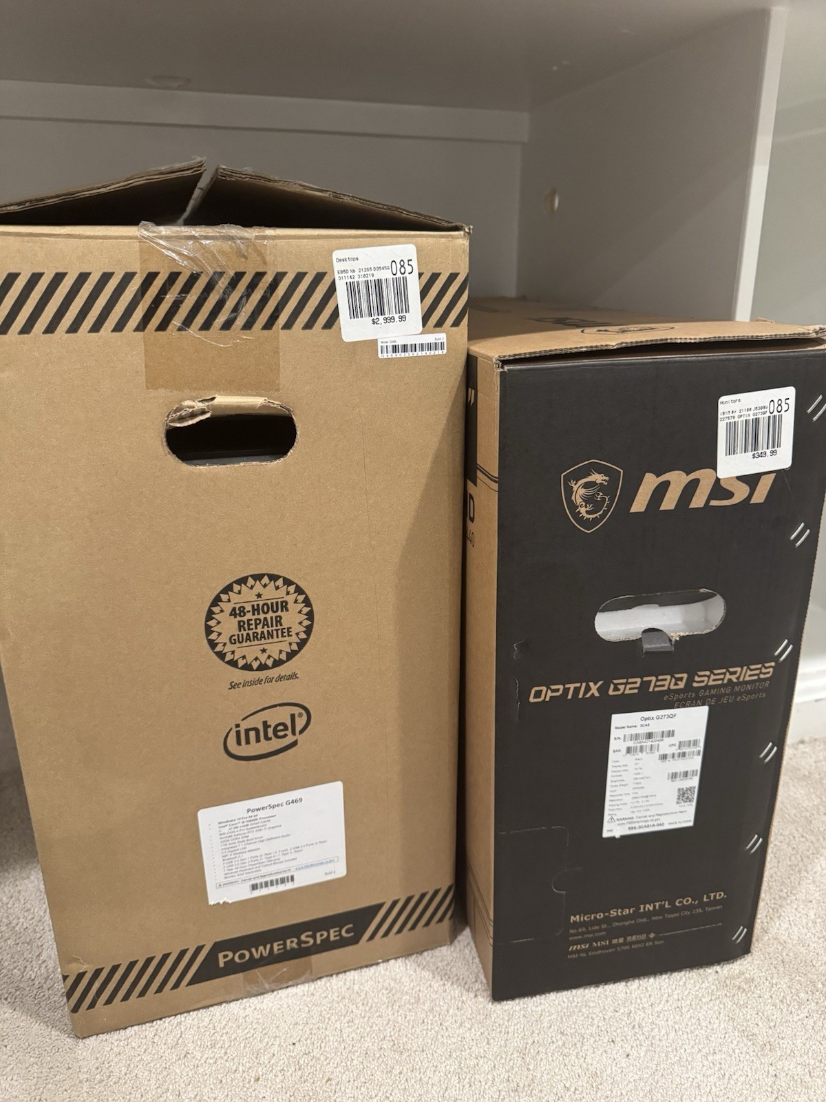 PowerSpec Gaming PC RTX 3080 Ti i9-10850K 32GB RAM + MSI 27″ 1440p 165Hz NO SSD