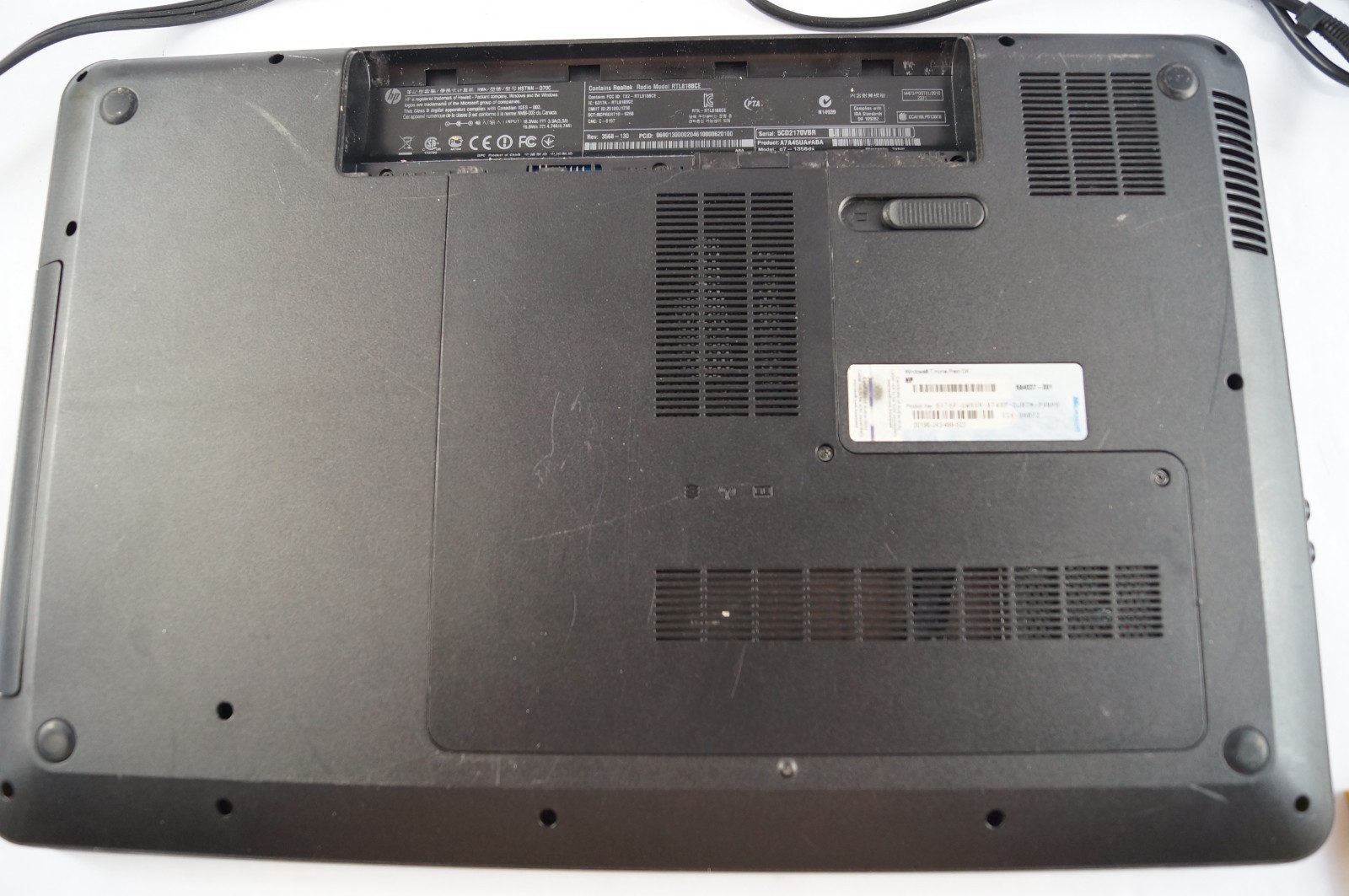 HP Pavilion G7-1358DX 17.25″ 4 GB Mem 1.9 GHz NO HD No Battery WORKING PoR C151