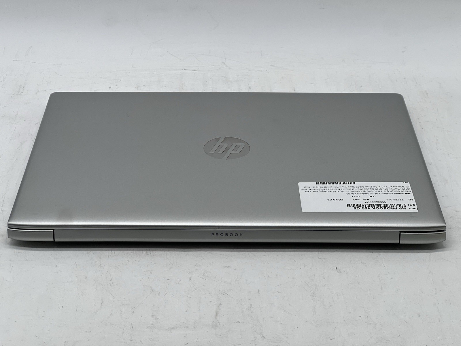 HP ProBook 450 G5, i5-8250U CPU, @ 1.60GHz, 8GB RAM-No HDD/OS/Adapter