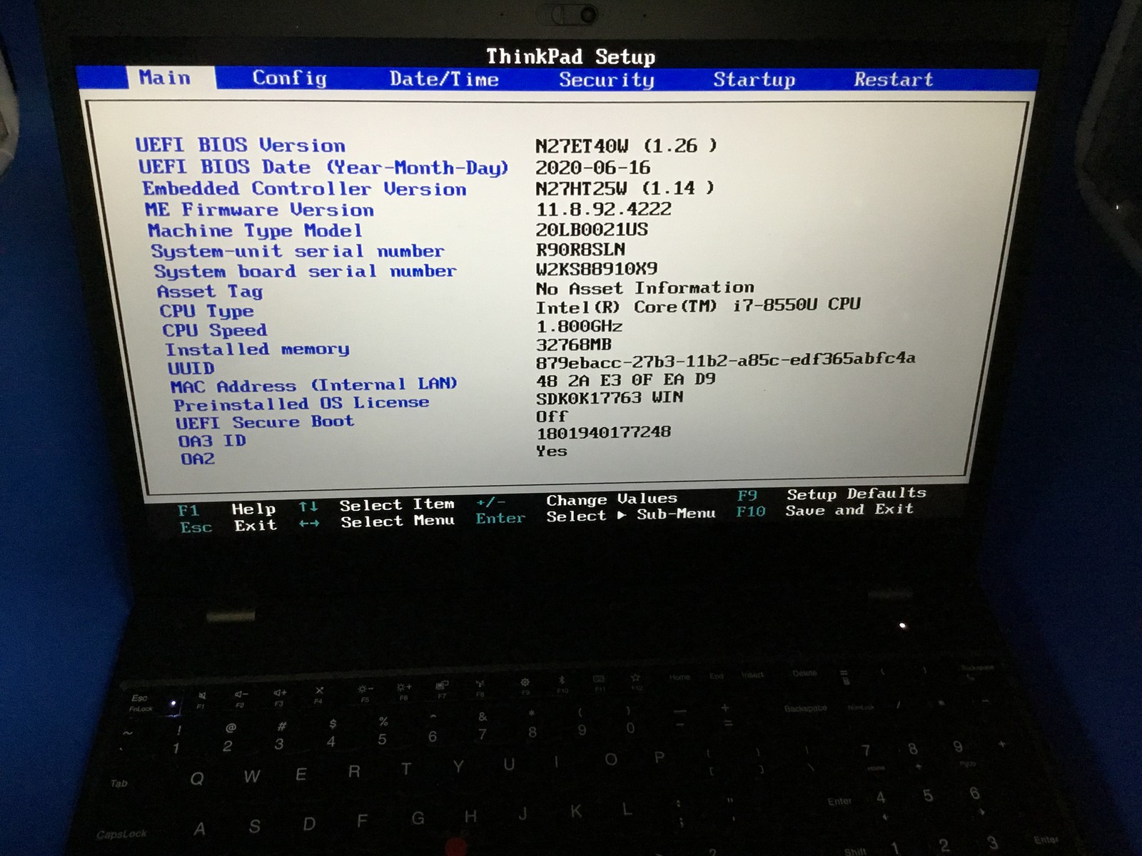 Lenovo ThinkPad P52s 15.6″ LAPTOP i7-8550U@1.80 32GB 512SSD BT BLIT CAM FHD