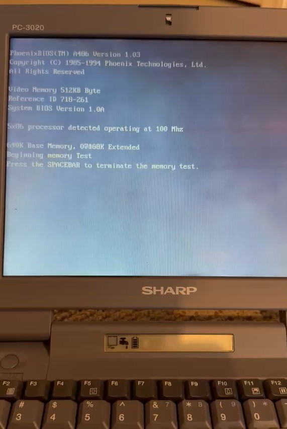 Vintage Sharp PC 3020 Notebook computer Sample one of a kind