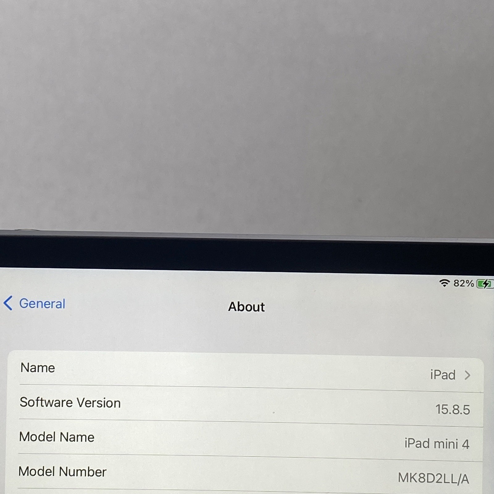 WiFi Only Apple iPad mini 4th Gen 64GB 15.8.6 Black MK9G2LL/A