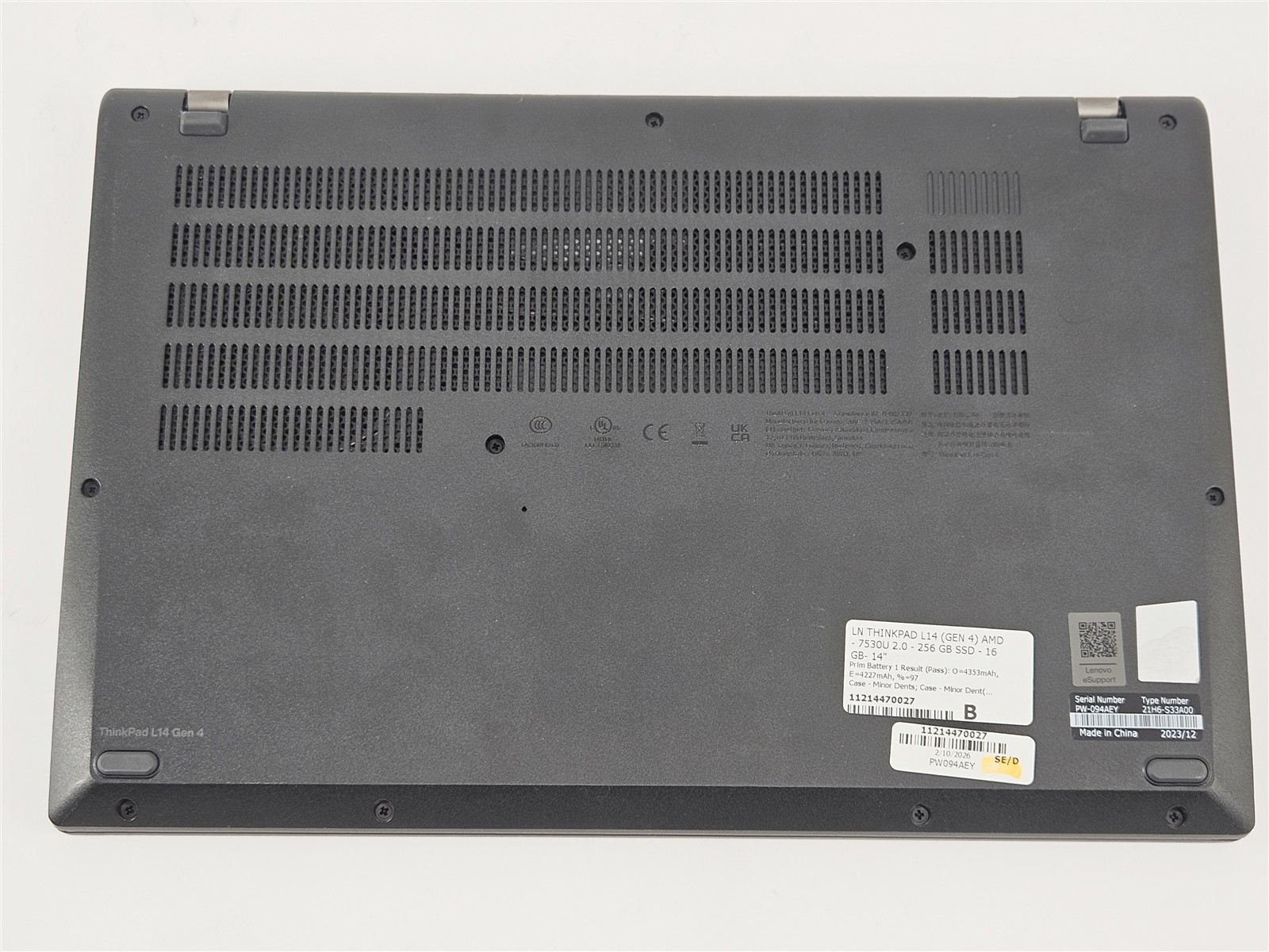 Lenovo ThinkPad L14 Gen 4 AMD 16GB 256GB SSD 14″ Ryzen 5 Pro 7530U Radeon